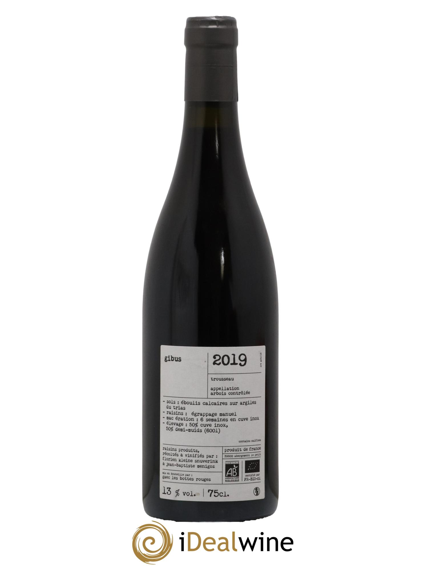 Arbois Gibus Trousseau Les Bottes Rouges 2019 - Lot of 1 bottle - 1
