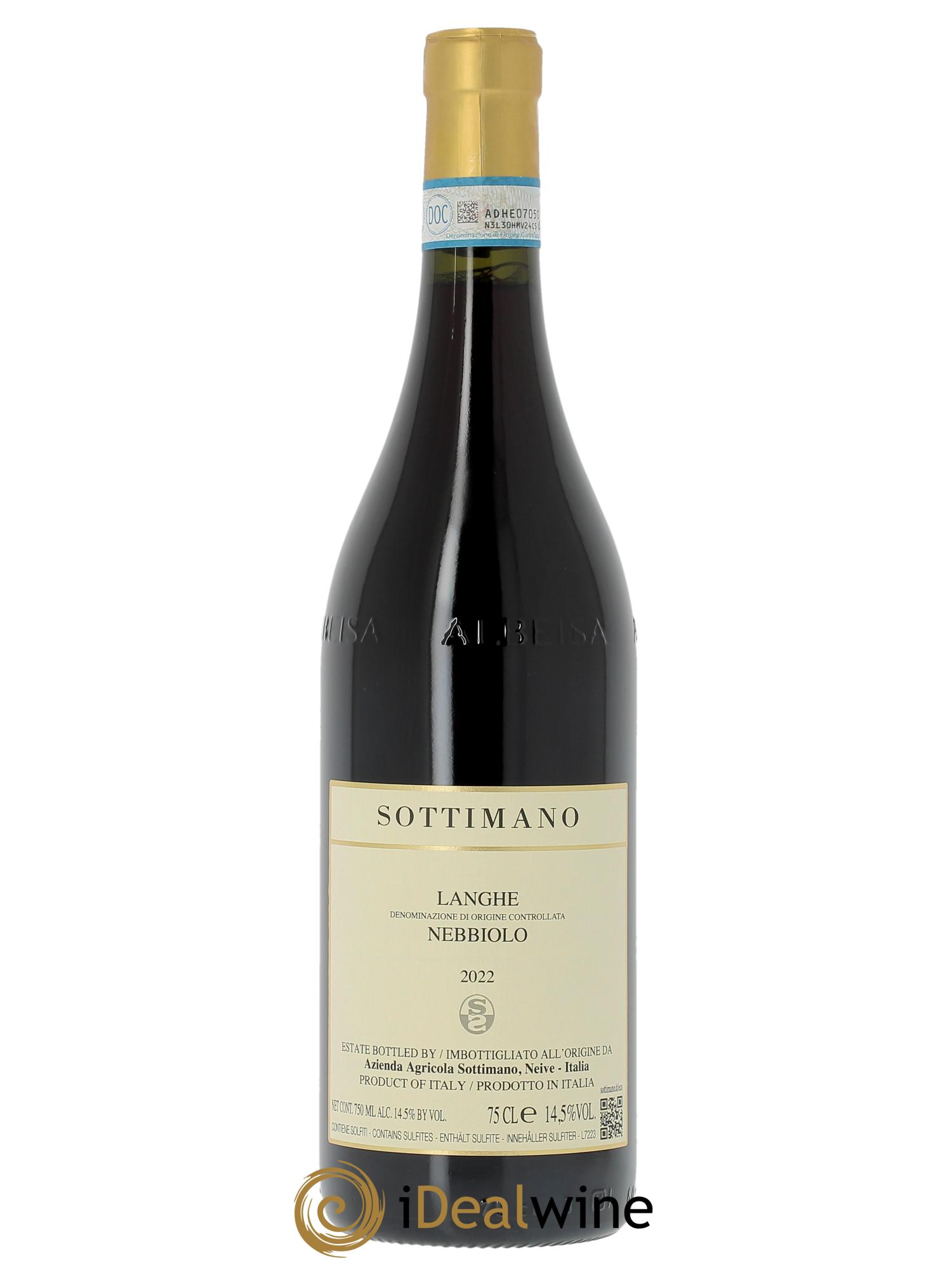 Langhe DOC Nebbiolo Sottimano  2022 - Lot de 1 bouteille - 0