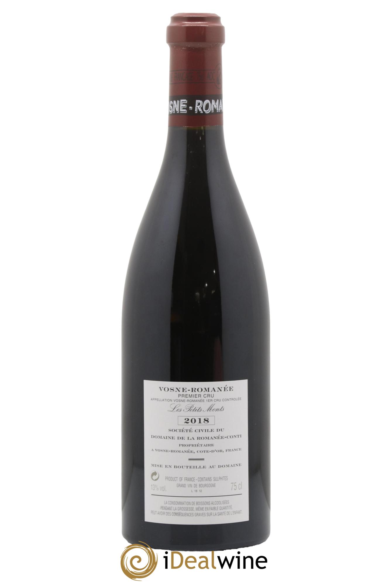 Vosne-Romanée 1er Cru Les Petits Monts Domaine de La Romanée-Conti 2018 - Lot of 1 bottle - 1