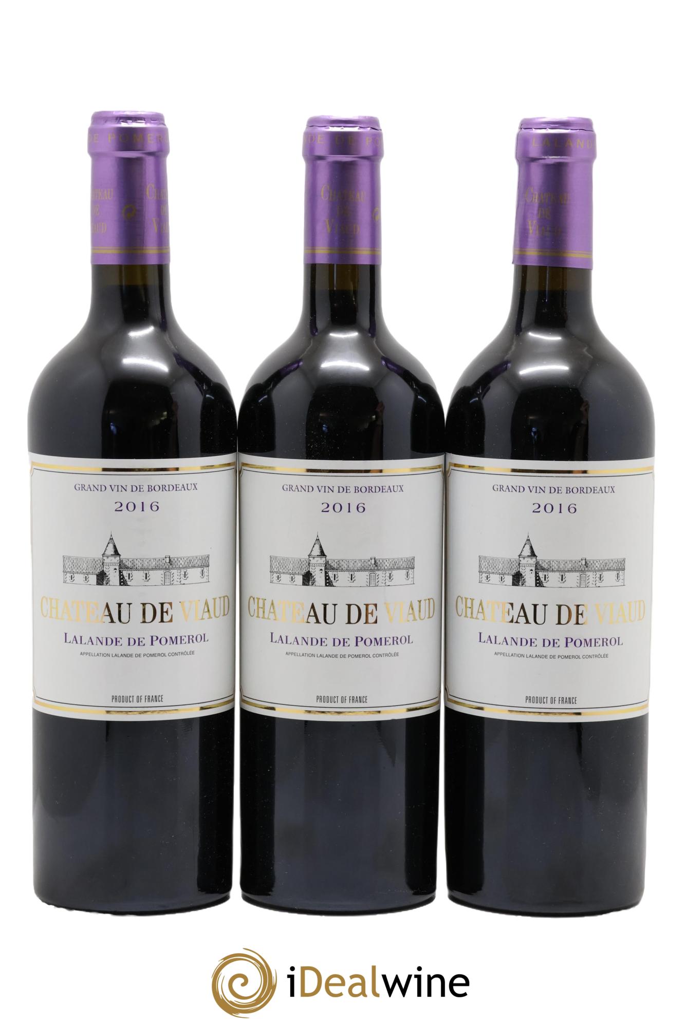 Lalande-de-Pomerol Château de Viaud 2016 - Lot de 3 bouteilles - 0