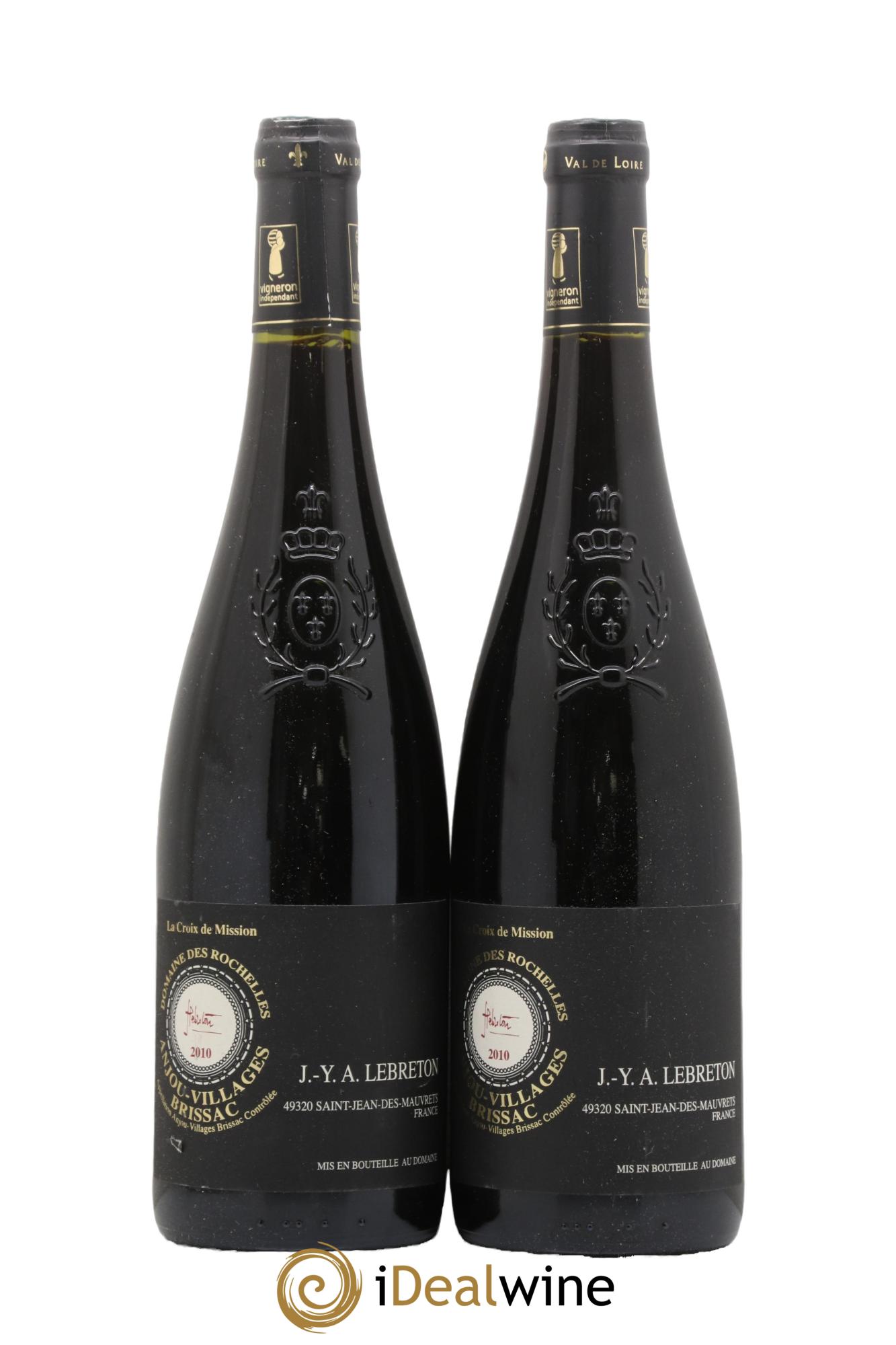 Anjou La Croix de Mission Domaine des Rochelles Lebreton 2010 - Lot de 2 bouteilles - 0