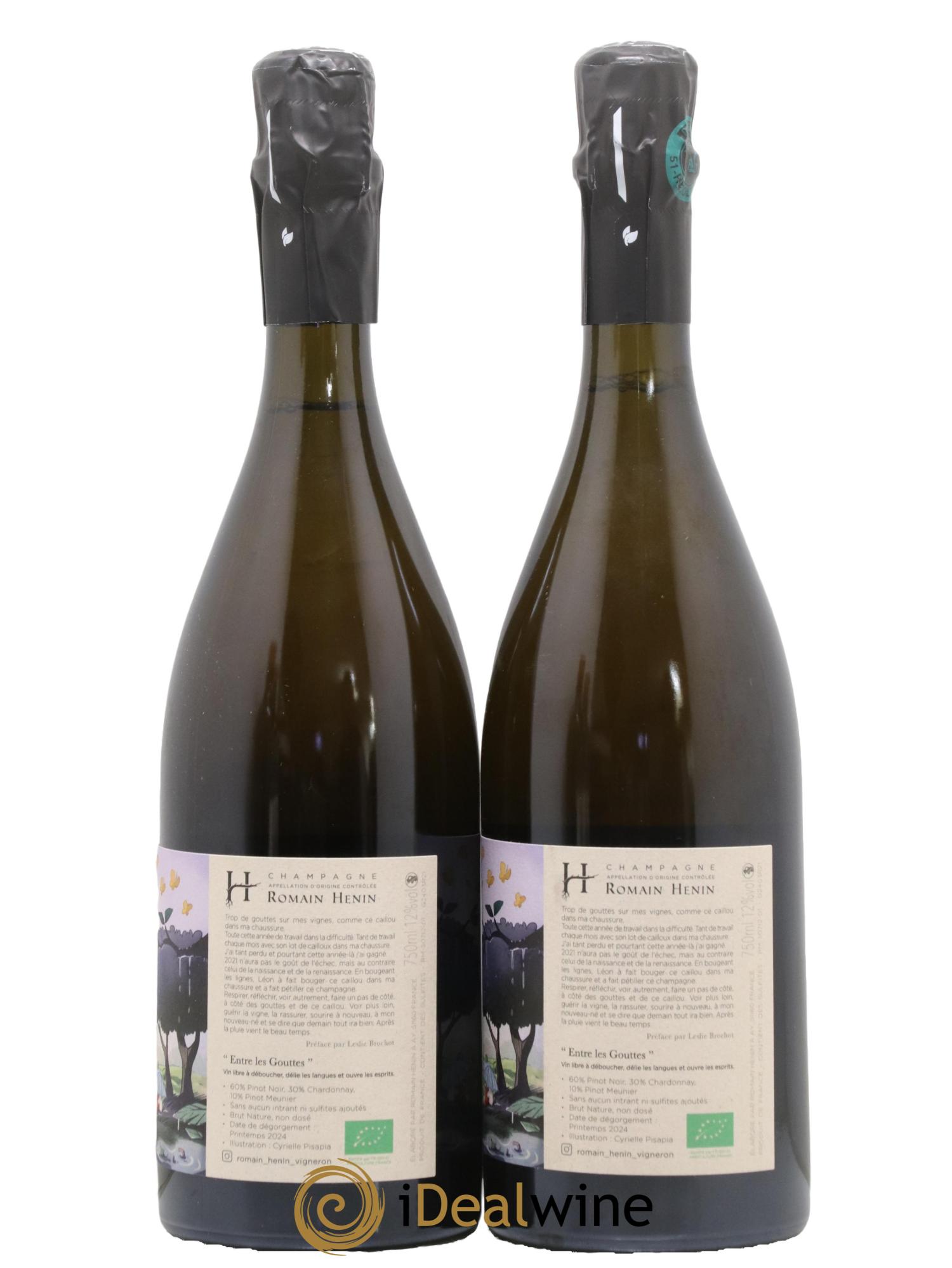 Champagne Entre Les Gouttes Henin - Lot de 2 bouteilles - 1