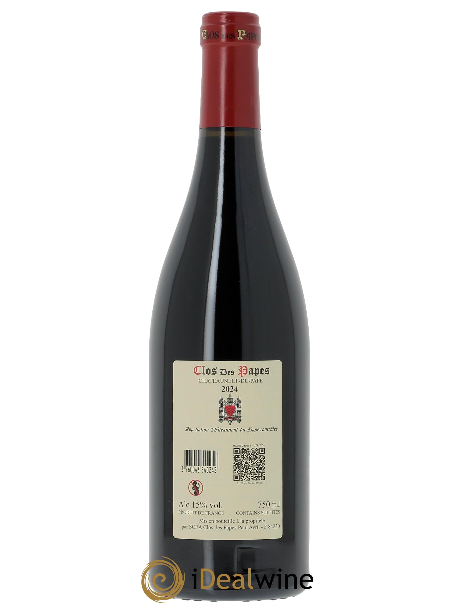 Châteauneuf-du-Pape Clos des Papes - Paul Avril 2024 - Lot de 1 bouteille - 1