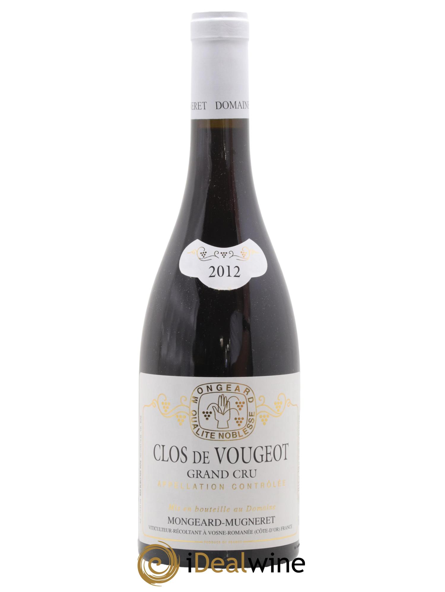 Clos de Vougeot Grand Cru Mongeard-Mugneret (Domaine) 2012 - Lot de 1 bouteille - 0