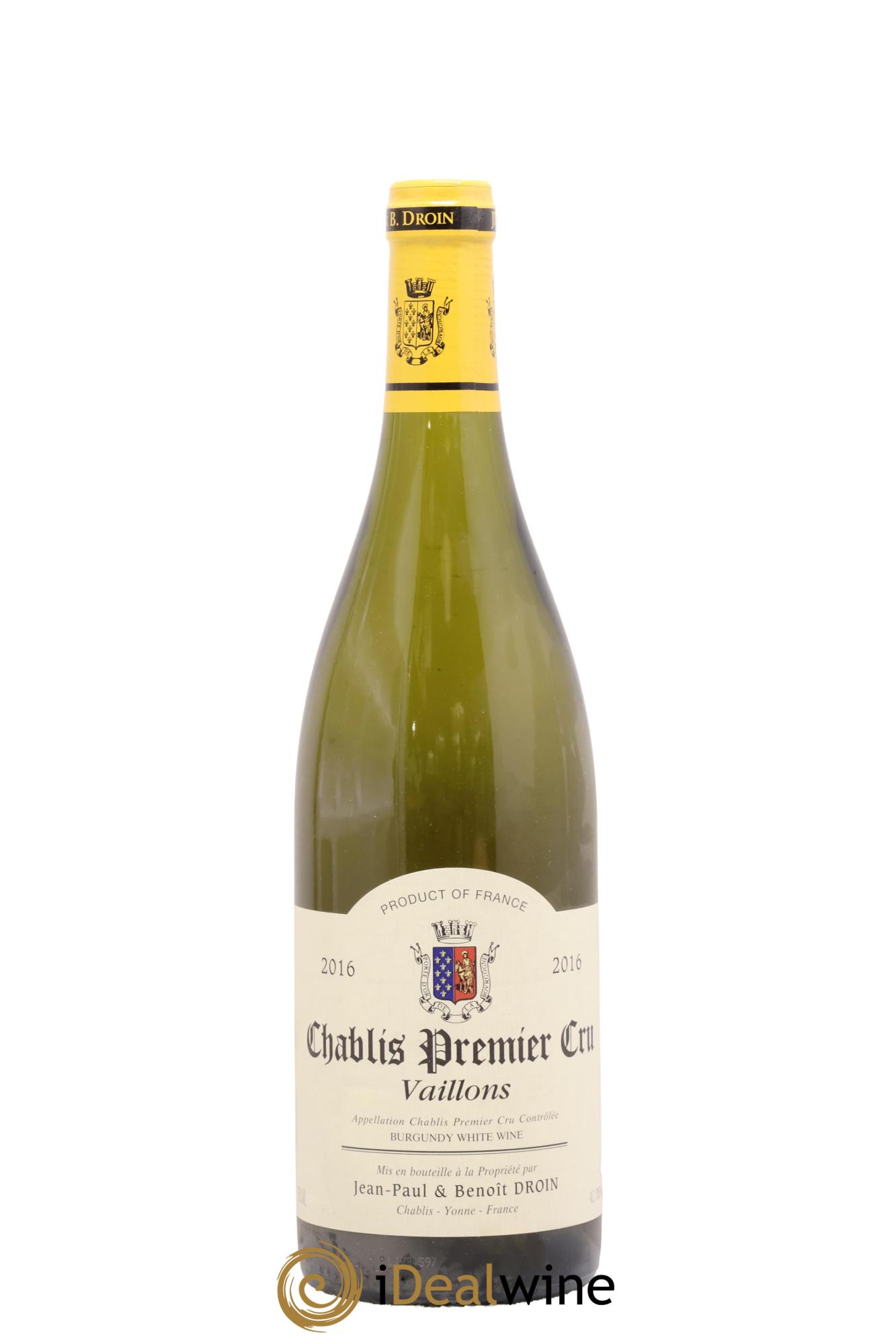 Chablis 1er Cru Vaillons Jean-Paul & Benoît Droin (Domaine) 2016 - Lot de 1 bouteille - 0
