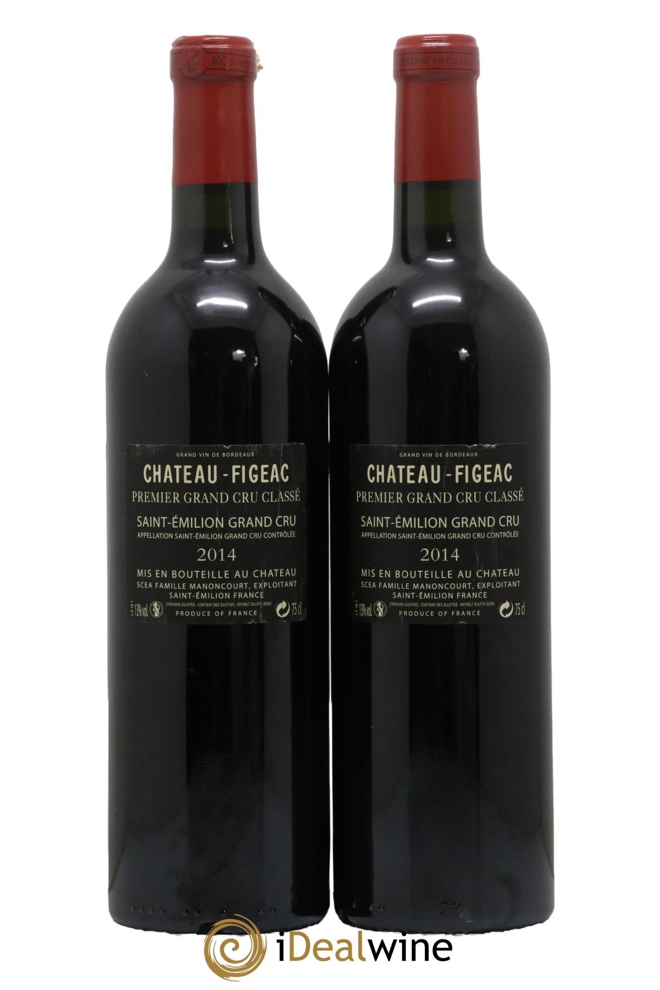 Château Figeac 1er Grand Cru Classé A  2014 - Lotto di 2 bottiglie - 1