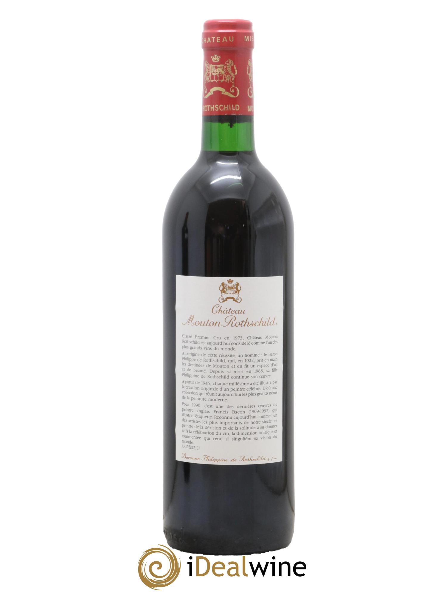 Château Mouton Rothschild 1er Grand Cru Classé 1990 - Lot de 1 bouteille - 1