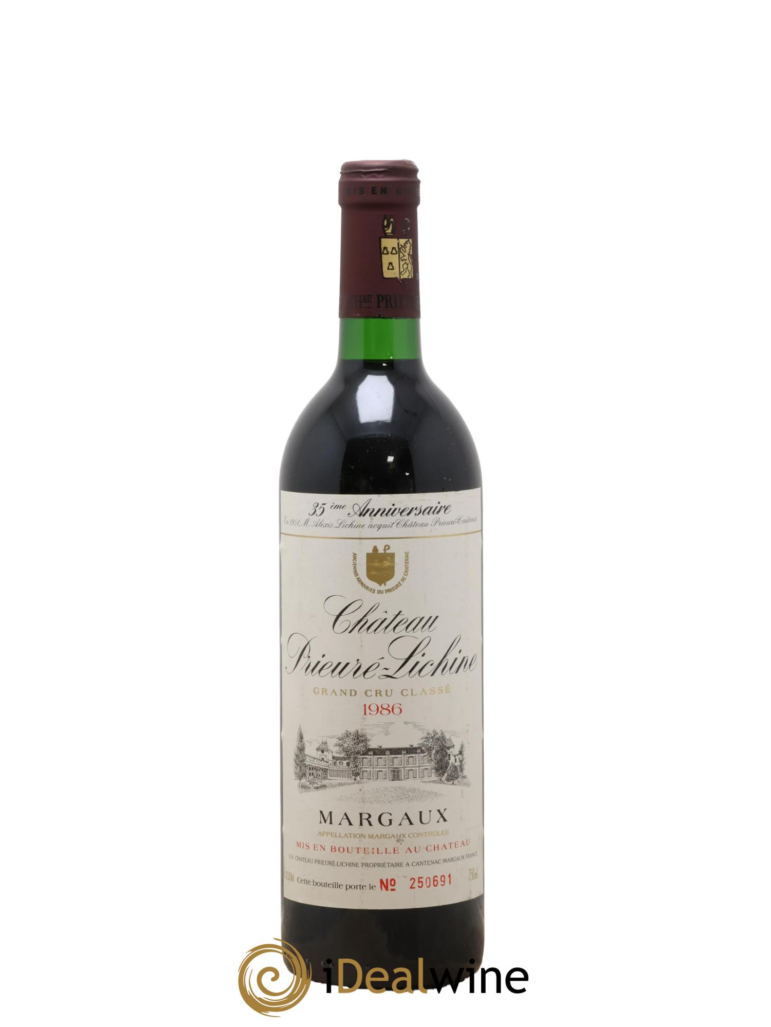 Château Prieuré Lichine 4ème Grand Cru Classé 1986 - Lot de 1 bouteille - 0