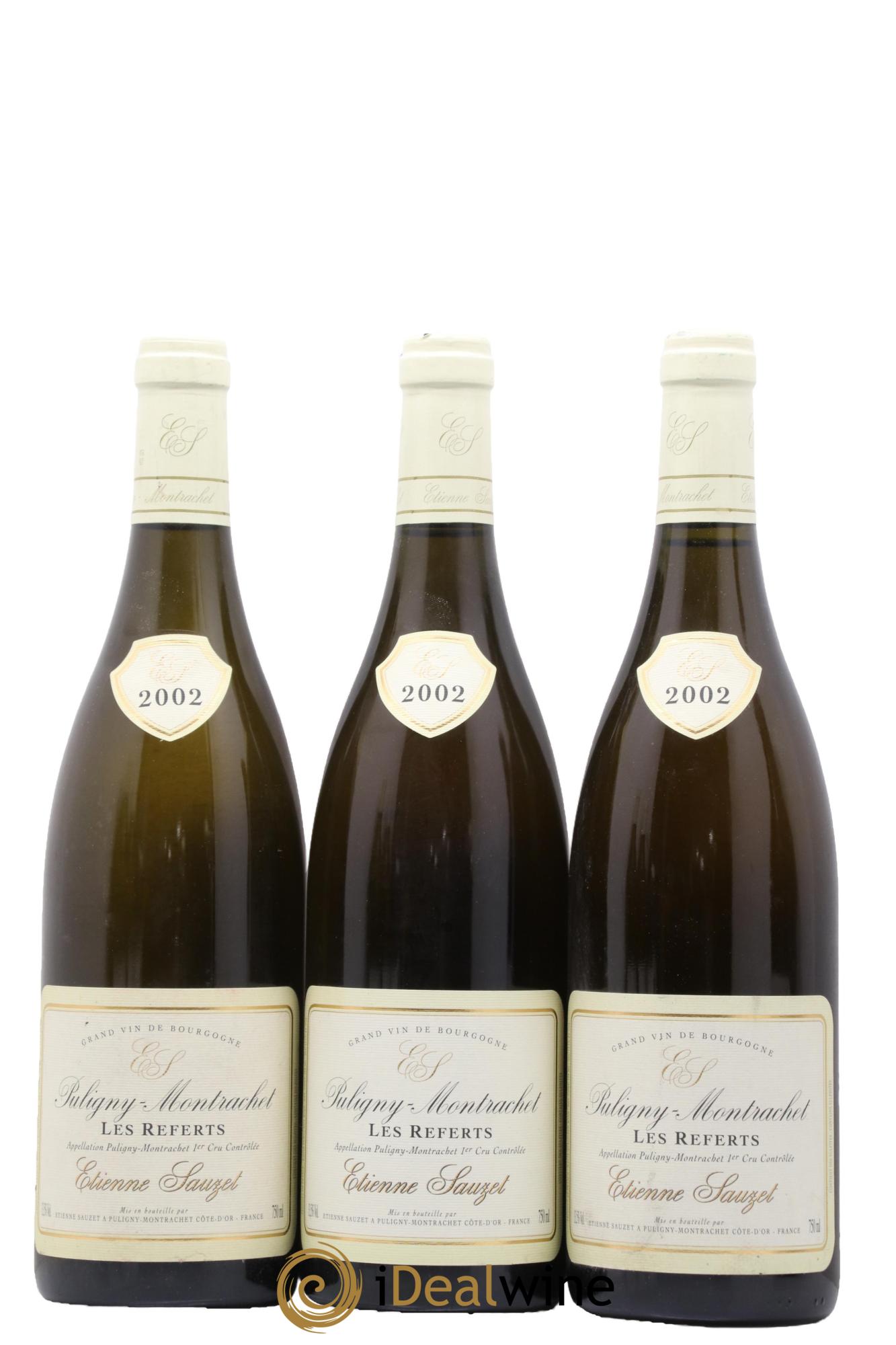 Puligny-Montrachet 1er Cru Les Referts Etienne Sauzet 2002 - Lot de 3 bouteilles - 0
