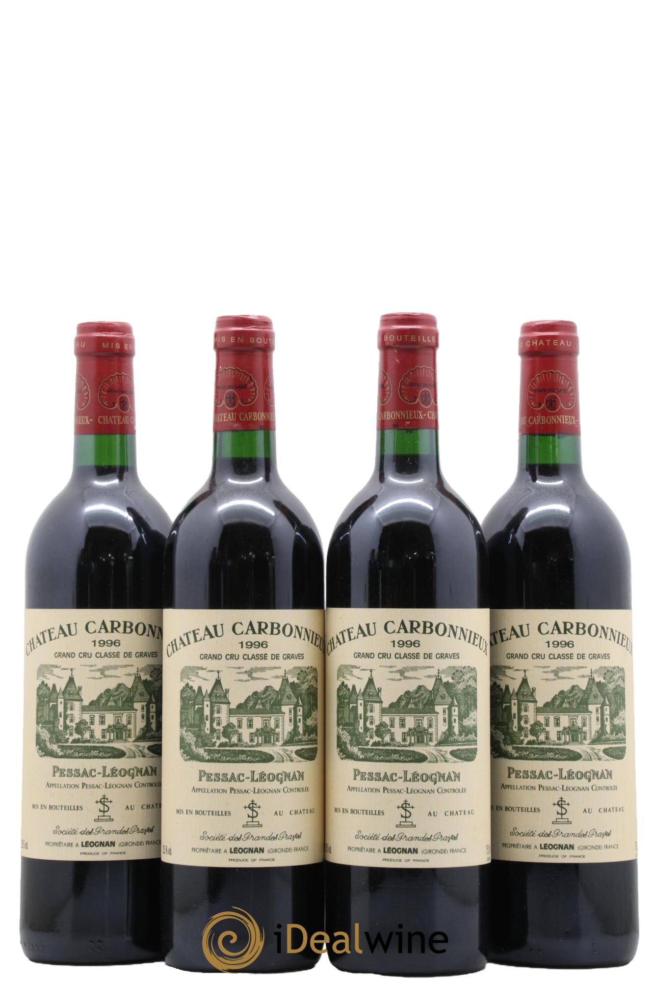 Château Carbonnieux Cru Classé de Graves 1996 - Lot de 4 bouteilles - 0