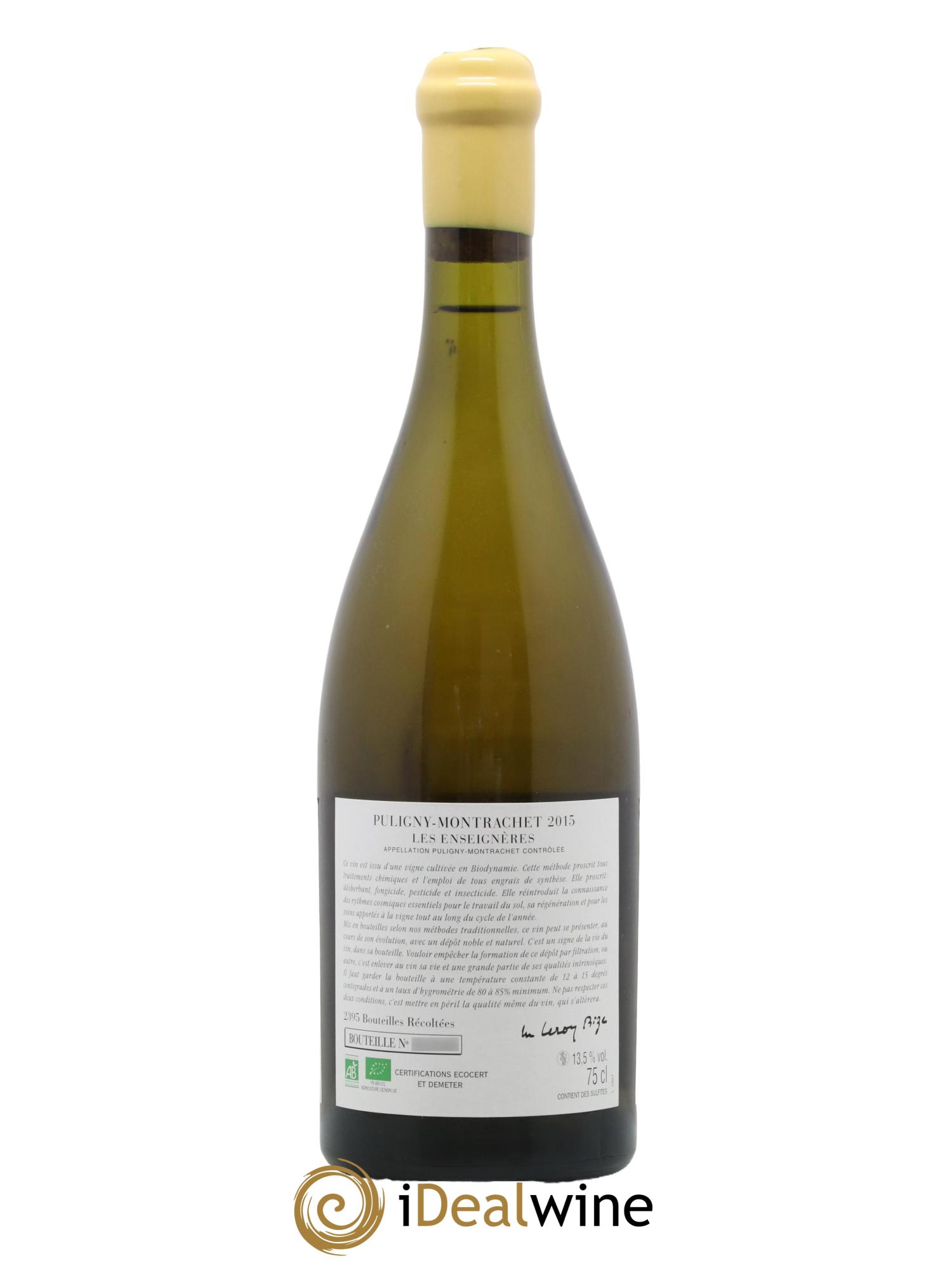 Puligny-Montrachet Les Enseignères d'Auvenay (Domaine) 2015 - Posten von 1 Flasche - 2