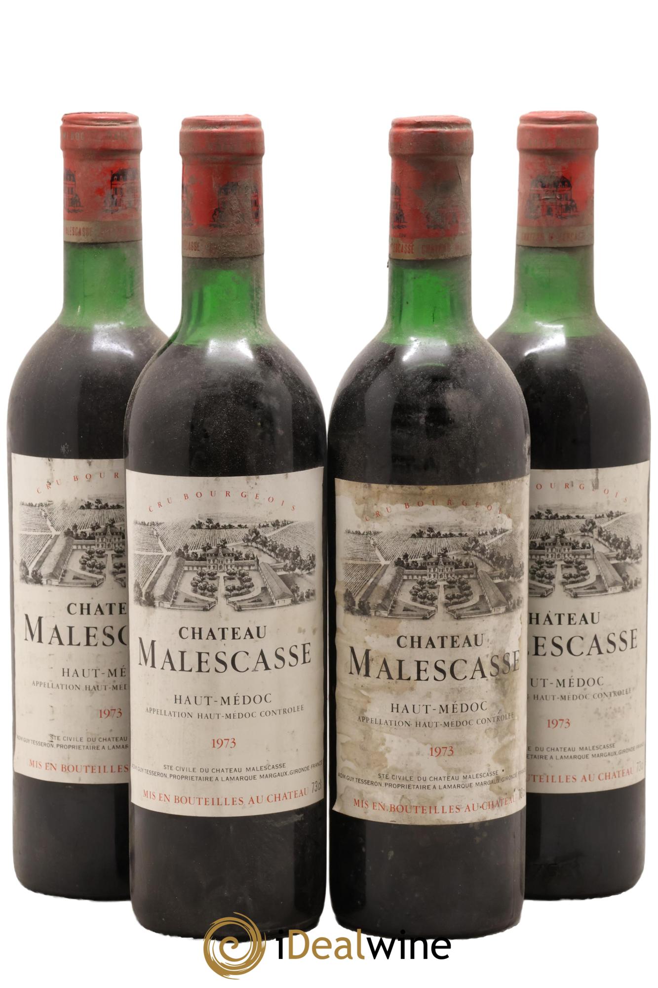 Château Malescasse Cru Bourgeois Exceptionnel 1973 - Lot de 4 bouteilles - 0
