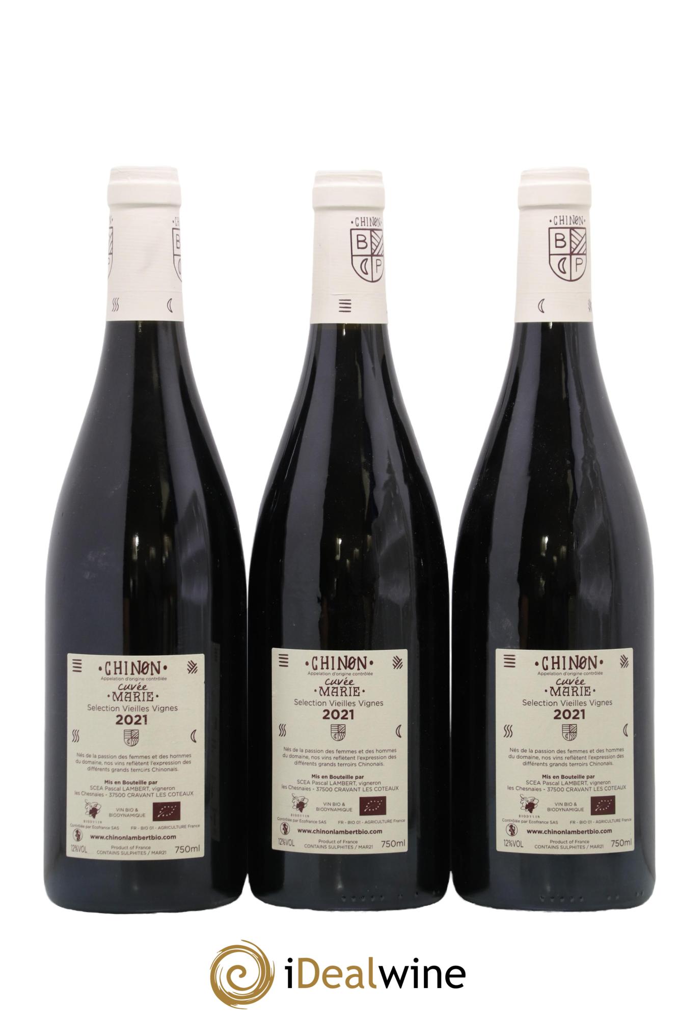 Chinon Cuvee Marie Vieilles Vignes Pascal Lambert 2021 - Lot of 3 bottles - 1