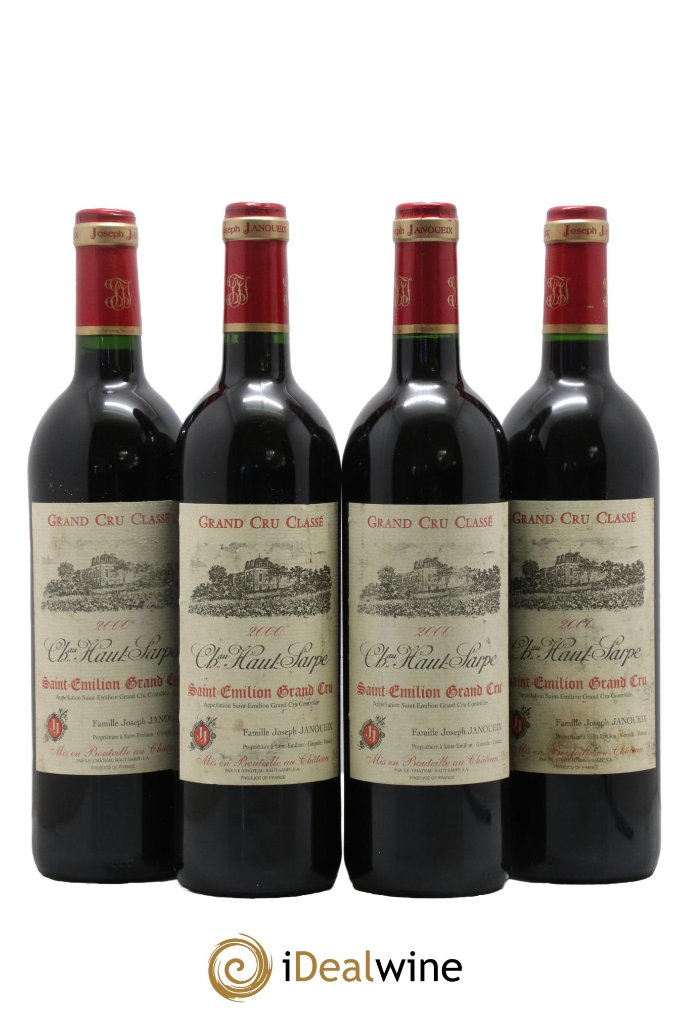 Château Haut Sarpe Grand Cru Classé 2000 - Lot de 4 bouteilles - 0