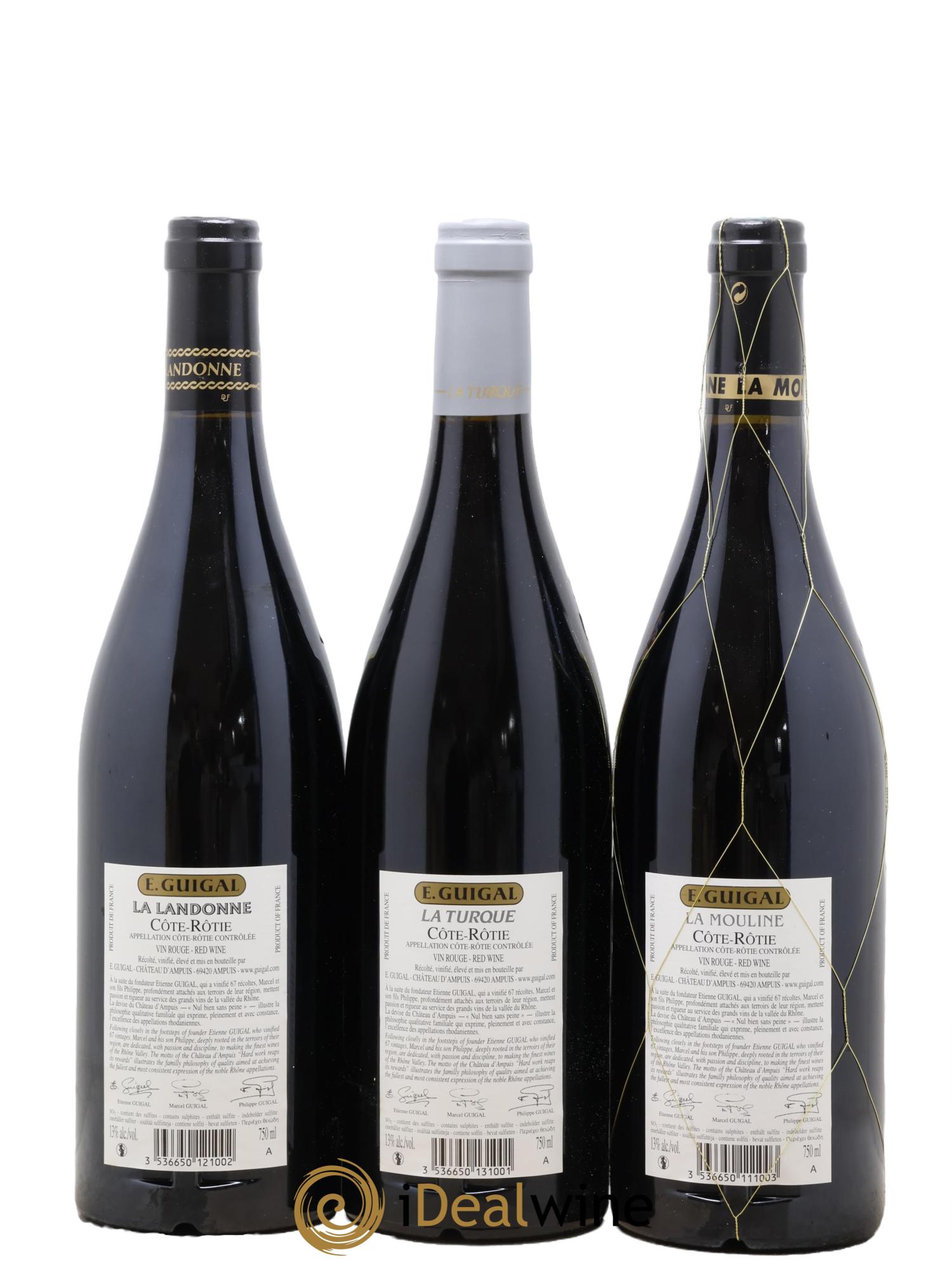 Côte-Rôtie Guigal Trilogie La Turque - La Landonne - La Mouline 2014 - Lotto di 3 bottiglie - 1