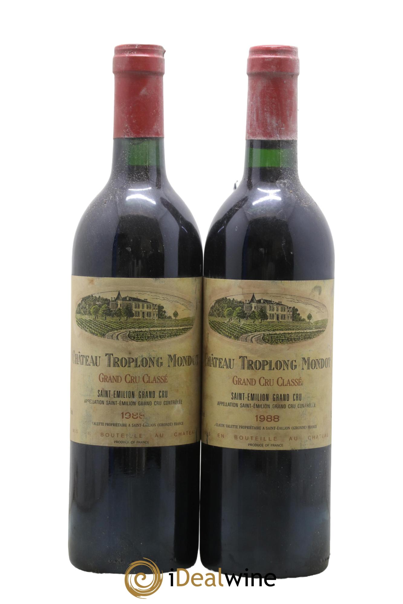 Château Troplong Mondot 1er Grand Cru Classé B 1988 - Lotto di 2 bottiglie - 0