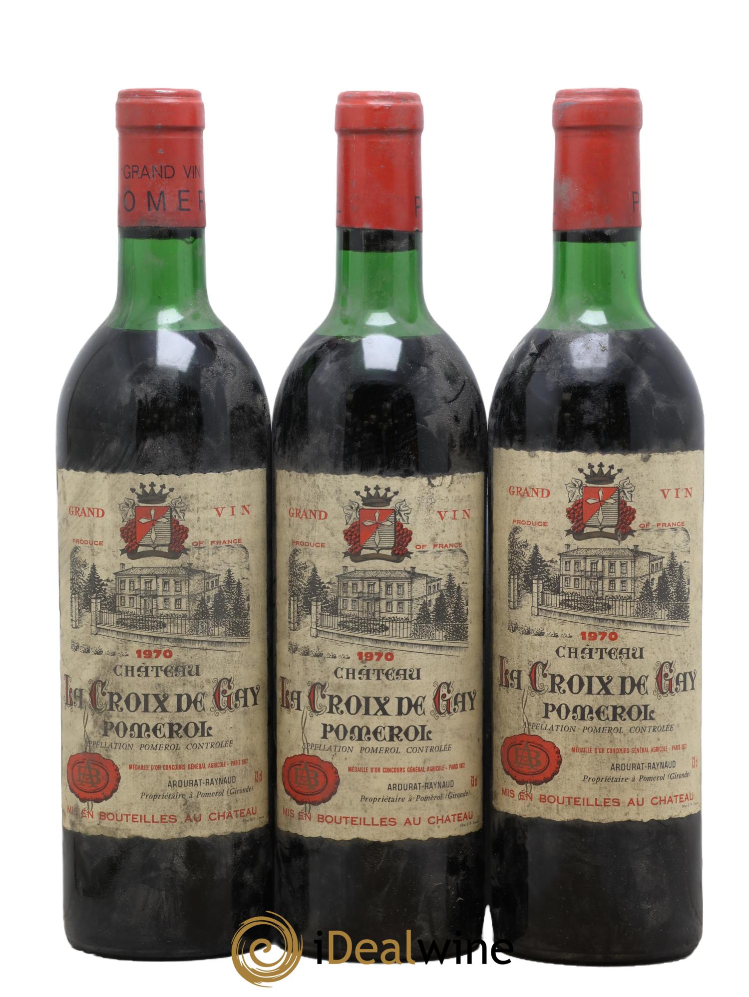 Château la Croix de Gay 1970 - Lot de 3 bouteilles - 0