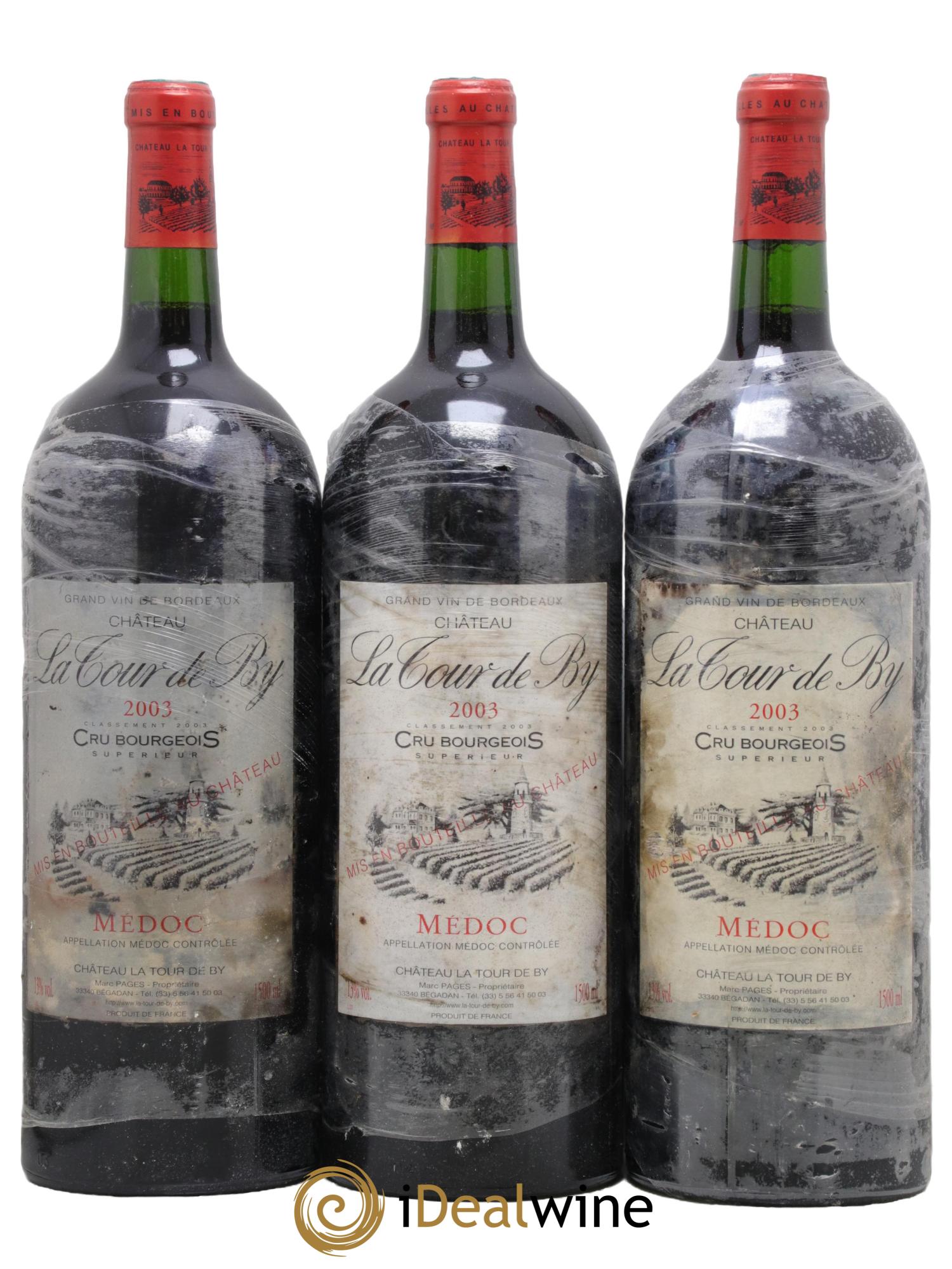 Château La Tour de By Cru Bourgeois 2003 - Lot of 3 magnums - 0