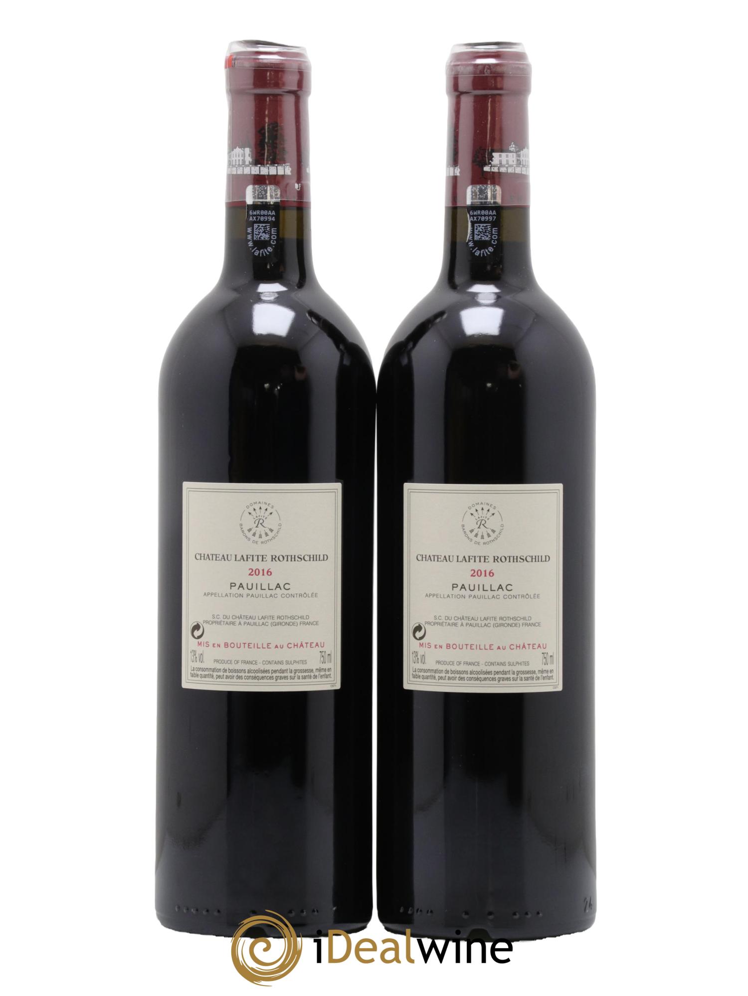 Château Lafite Rothschild 1er Grand Cru Classé 2016 - Lot de 2 bouteilles - 1