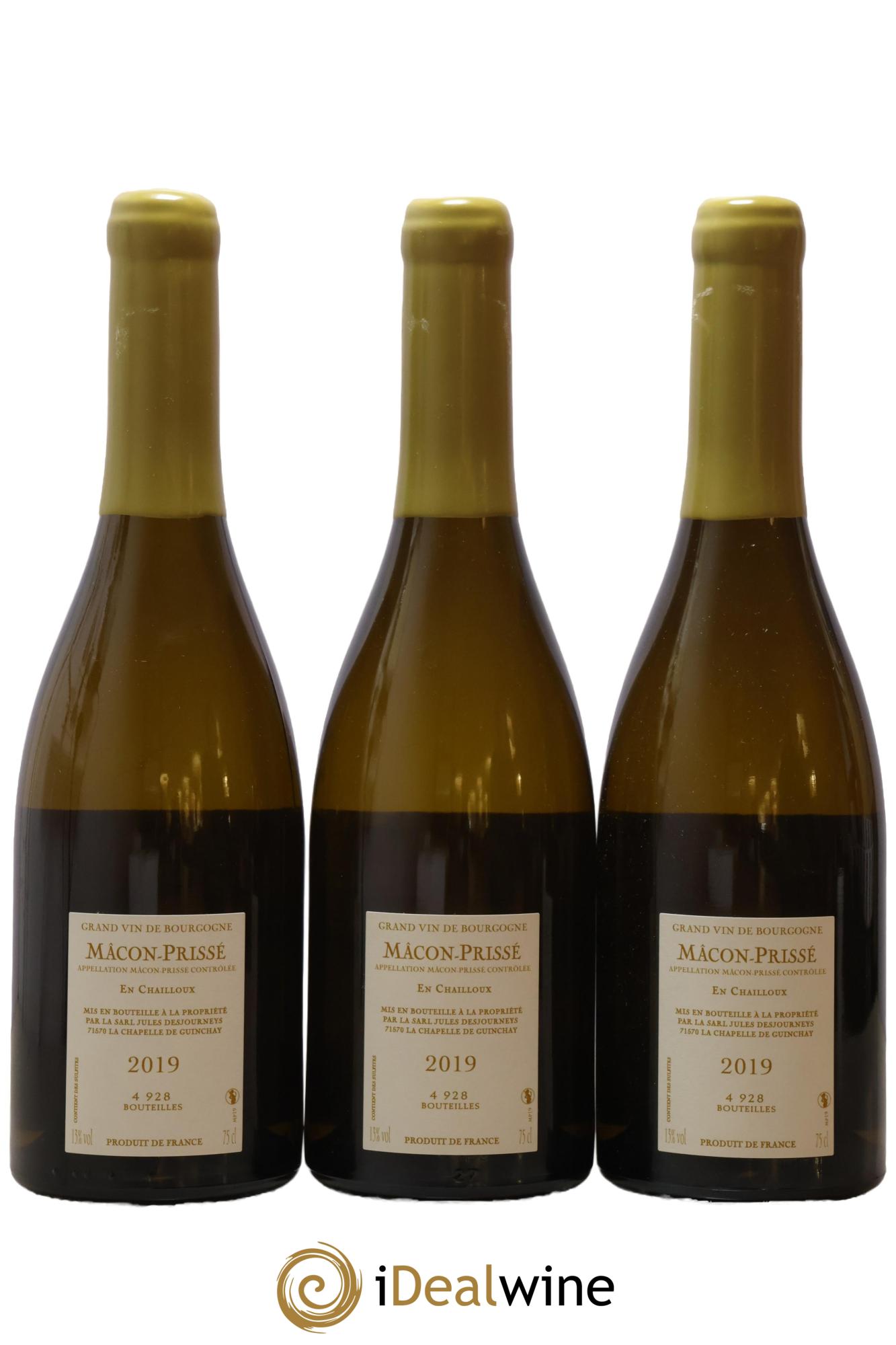 Mâcon-Prissé En Chailloux Jules Desjourneys 2019 - Lot de 3 bouteilles - 1