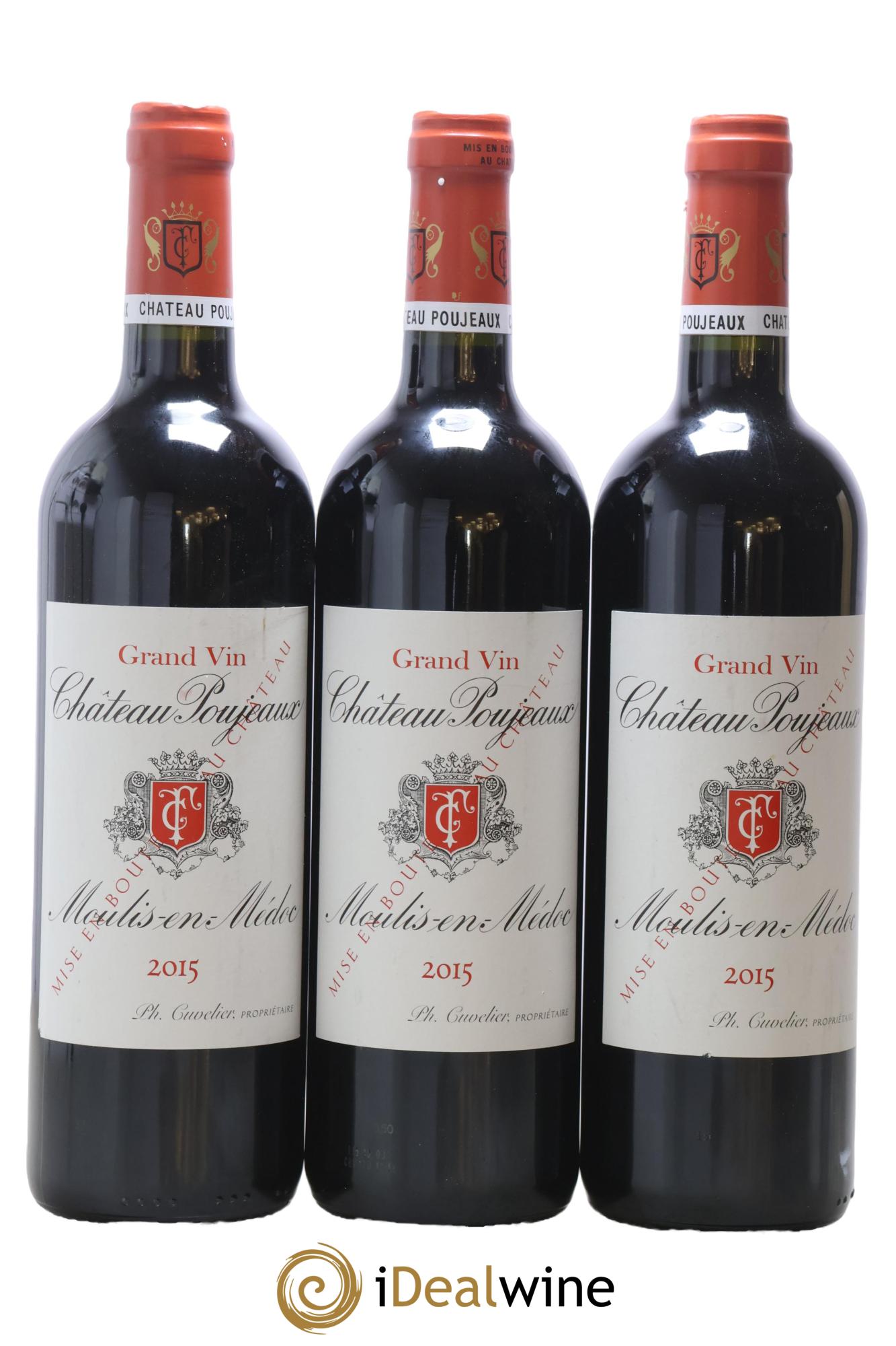 Château Poujeaux 2015 - Lot of 3 bottles - 0
