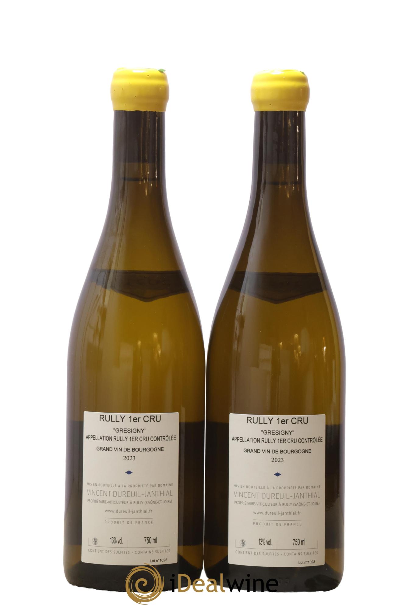 Rully 1er Cru Grésigny Vieilles Vignes Vincent Dureuil-Janthial 2023 - Posten von 2 Flaschen - 1
