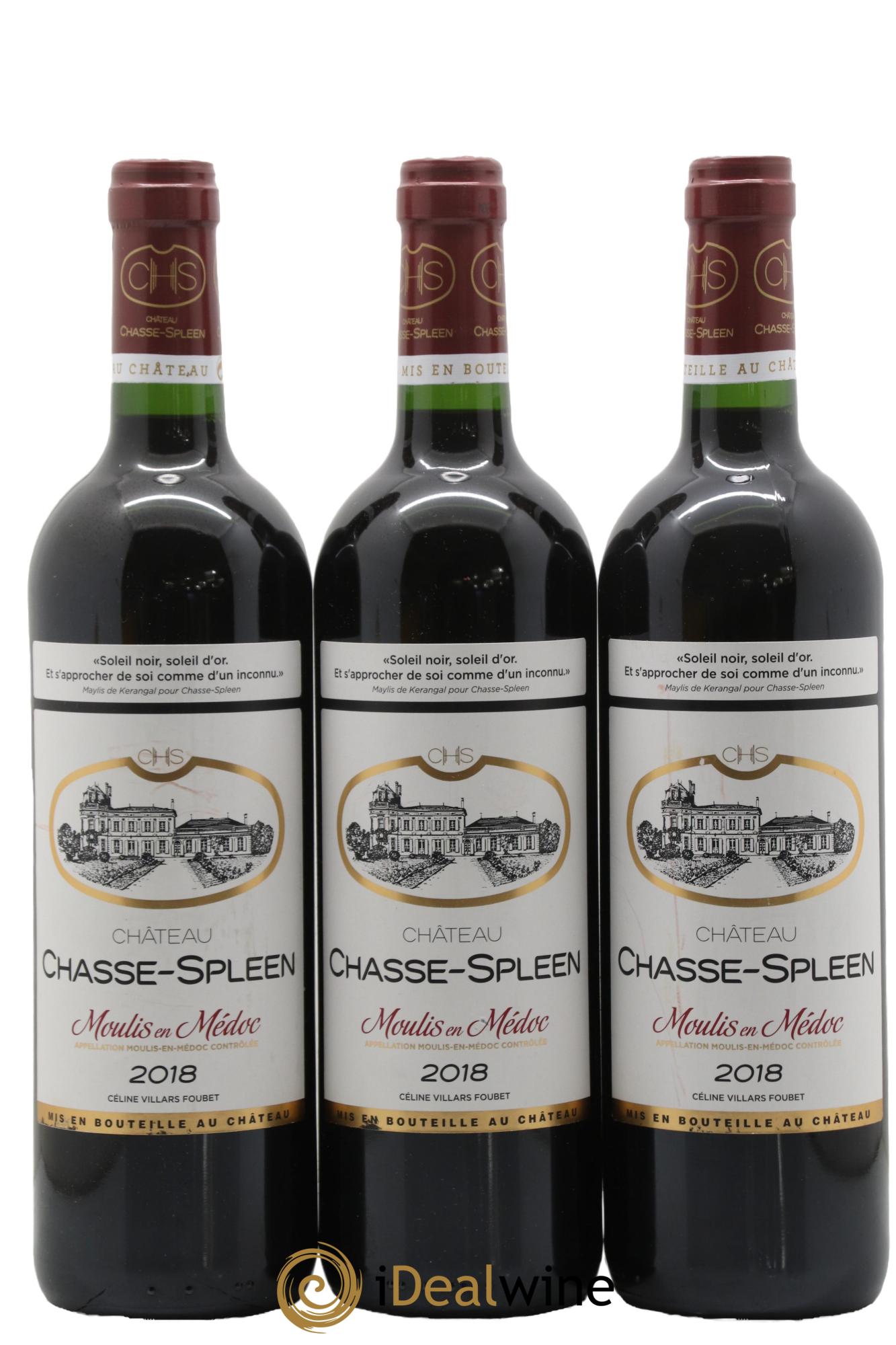 Château Chasse Spleen 2018 - Lot of 3 bottles - 0