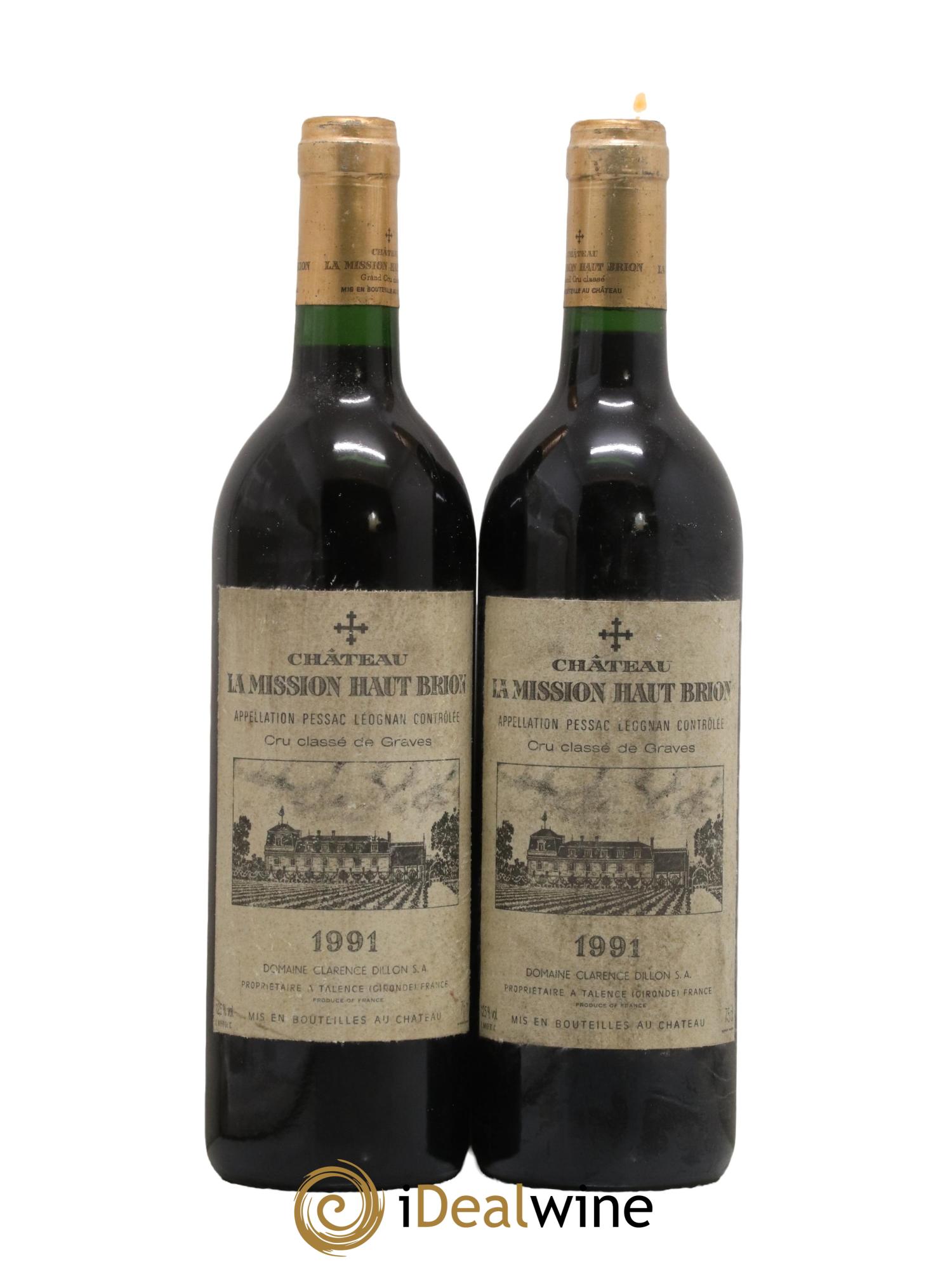 Château la Mission Haut-Brion Cru Classé de Graves 1991 - Lot of 2 bottles - 0