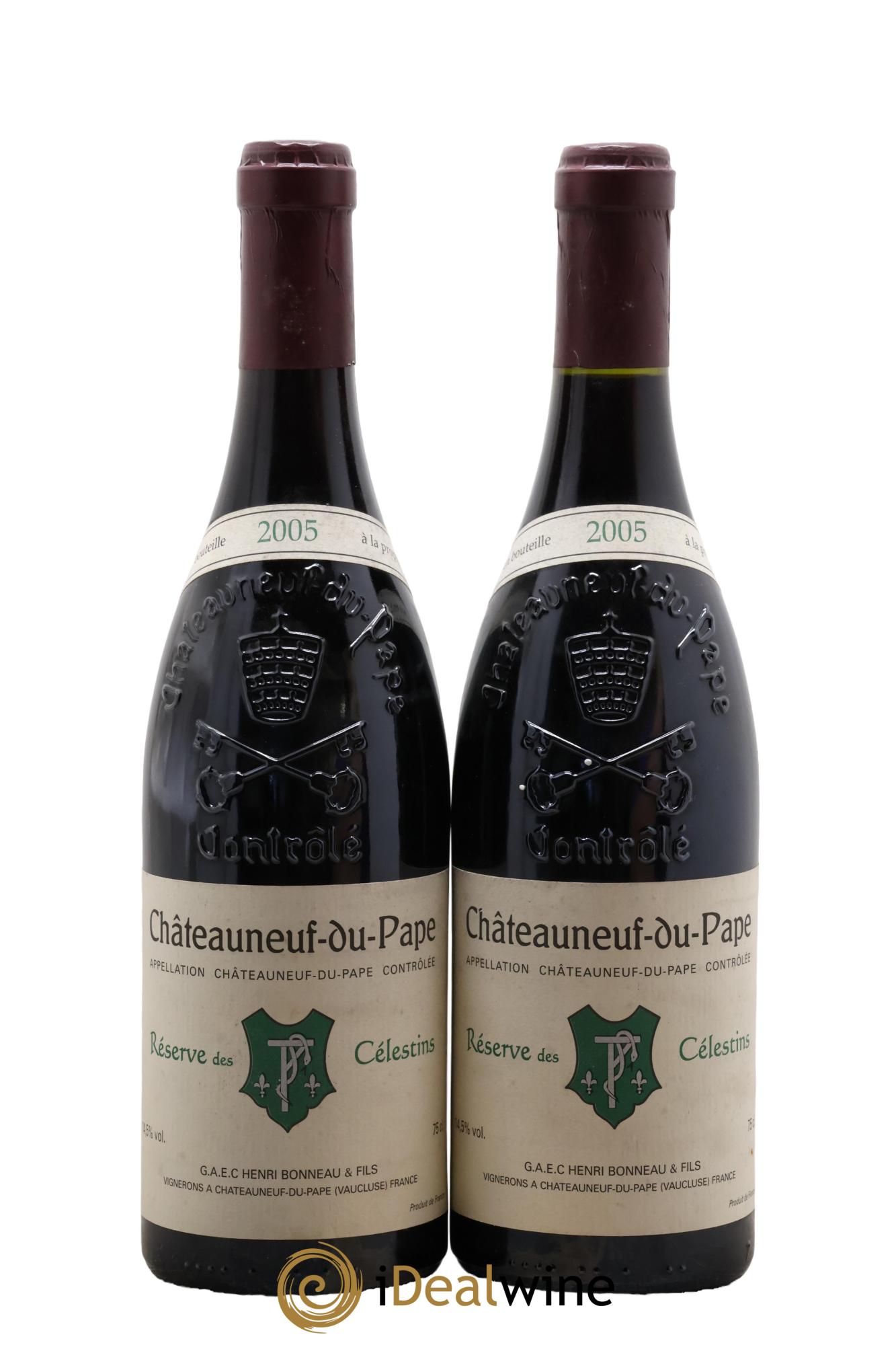 Châteauneuf-du-Pape Réserve des Célestins Henri Bonneau & Fils 2005 - Lot of 2 bottles - 0