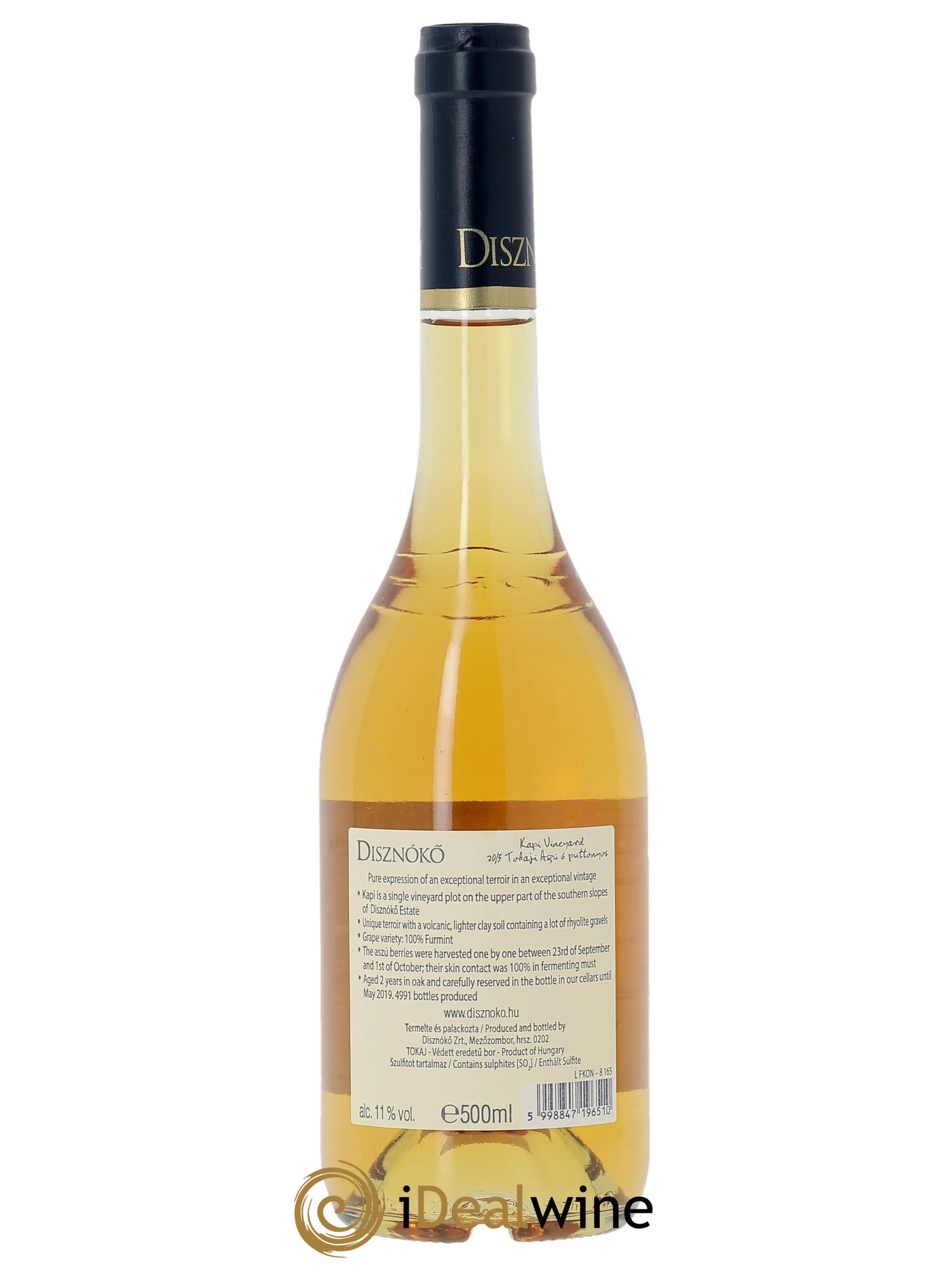 Tokaji 6 Puttonyos Kapi Vineyard Disznoko (Domaine)  2015 - Lot de 1 bouteille - 1