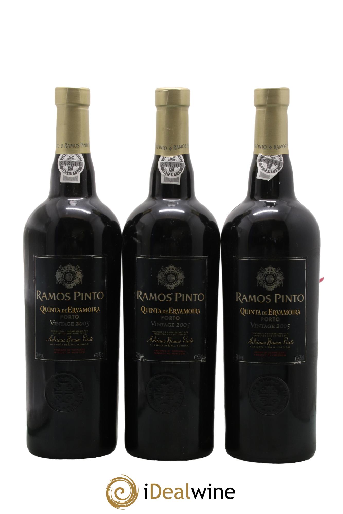 Porto Quinta Da Ervamoira Vintage Ramos Pinto 2005 - Lot de 3 bouteilles - 0