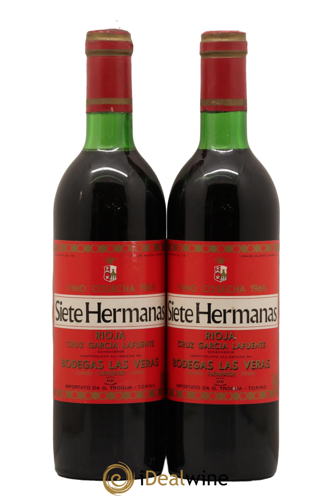 Rioja DOCA Siete Hermanas Bodegas Las Veras 1968 - Lot of 2 bottles - 0