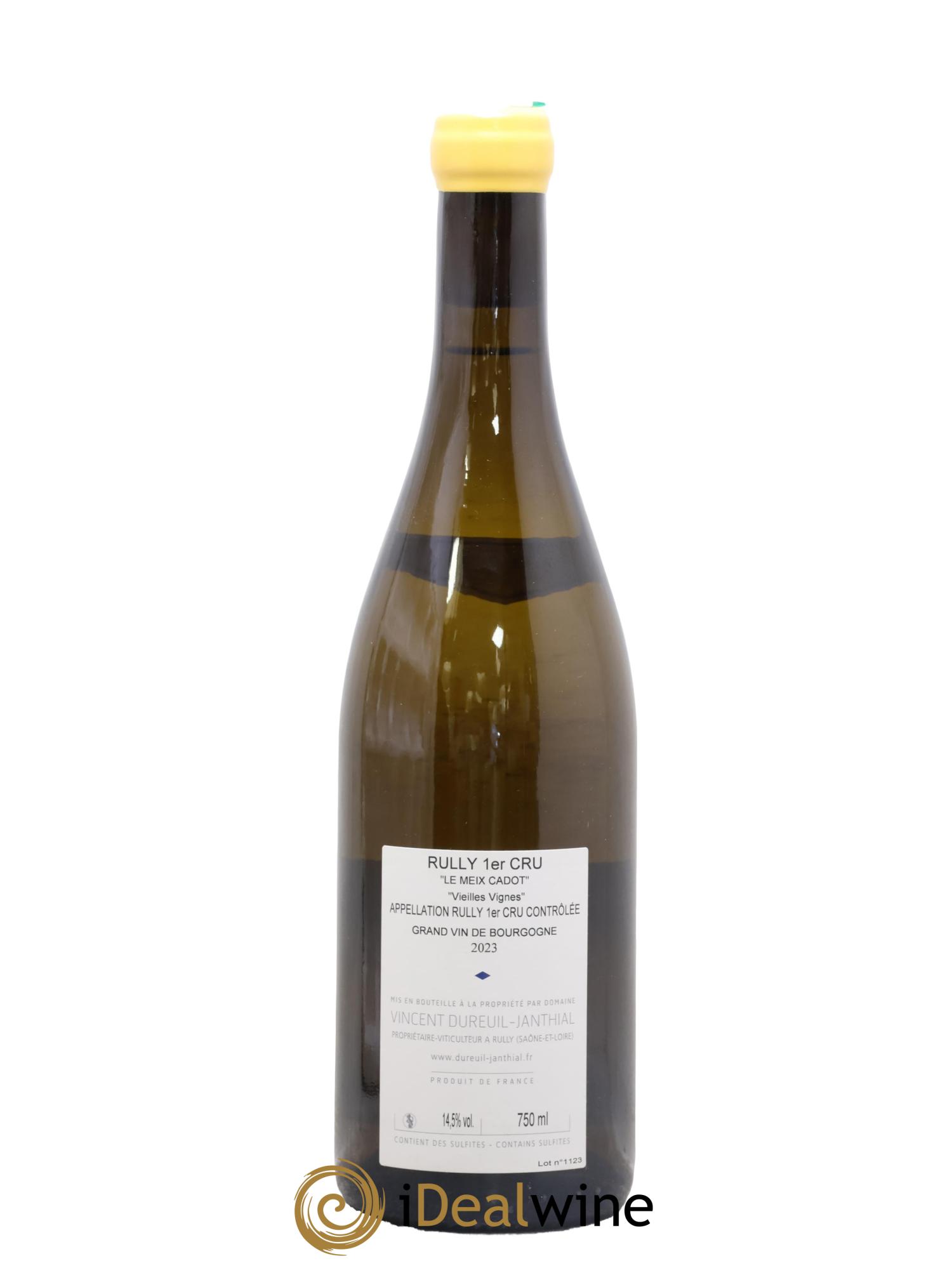Rully 1er Cru Le Meix Cadot Vieilles Vignes Vincent Dureuil-Janthial 2023 - Lot de 1 bouteille - 1