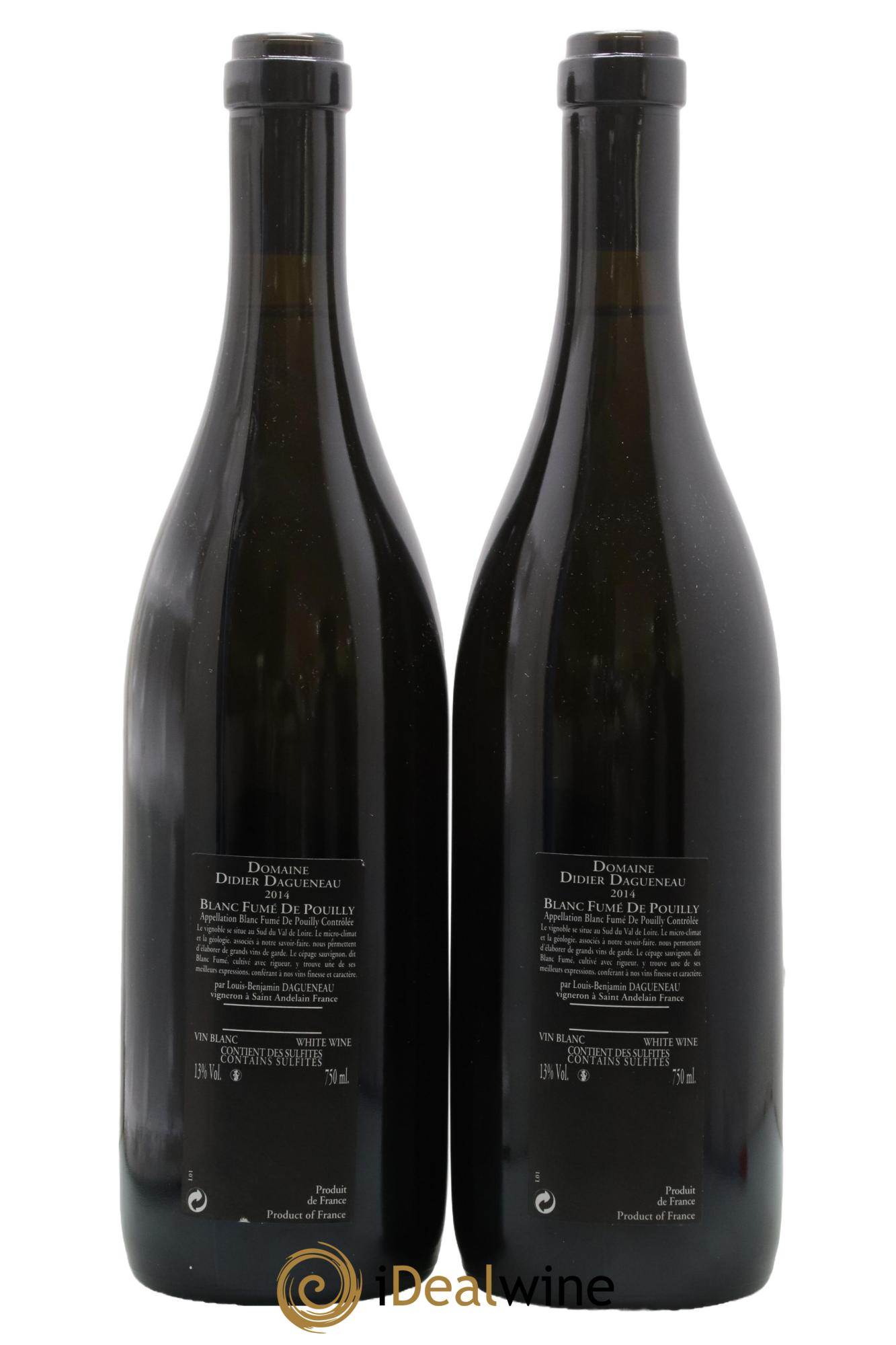 Vin de France (anciennement Pouilly-Fumé) Silex Dagueneau (Domaine Didier - Louis-Benjamin) 2014 - Lot of 2 bottles - 1