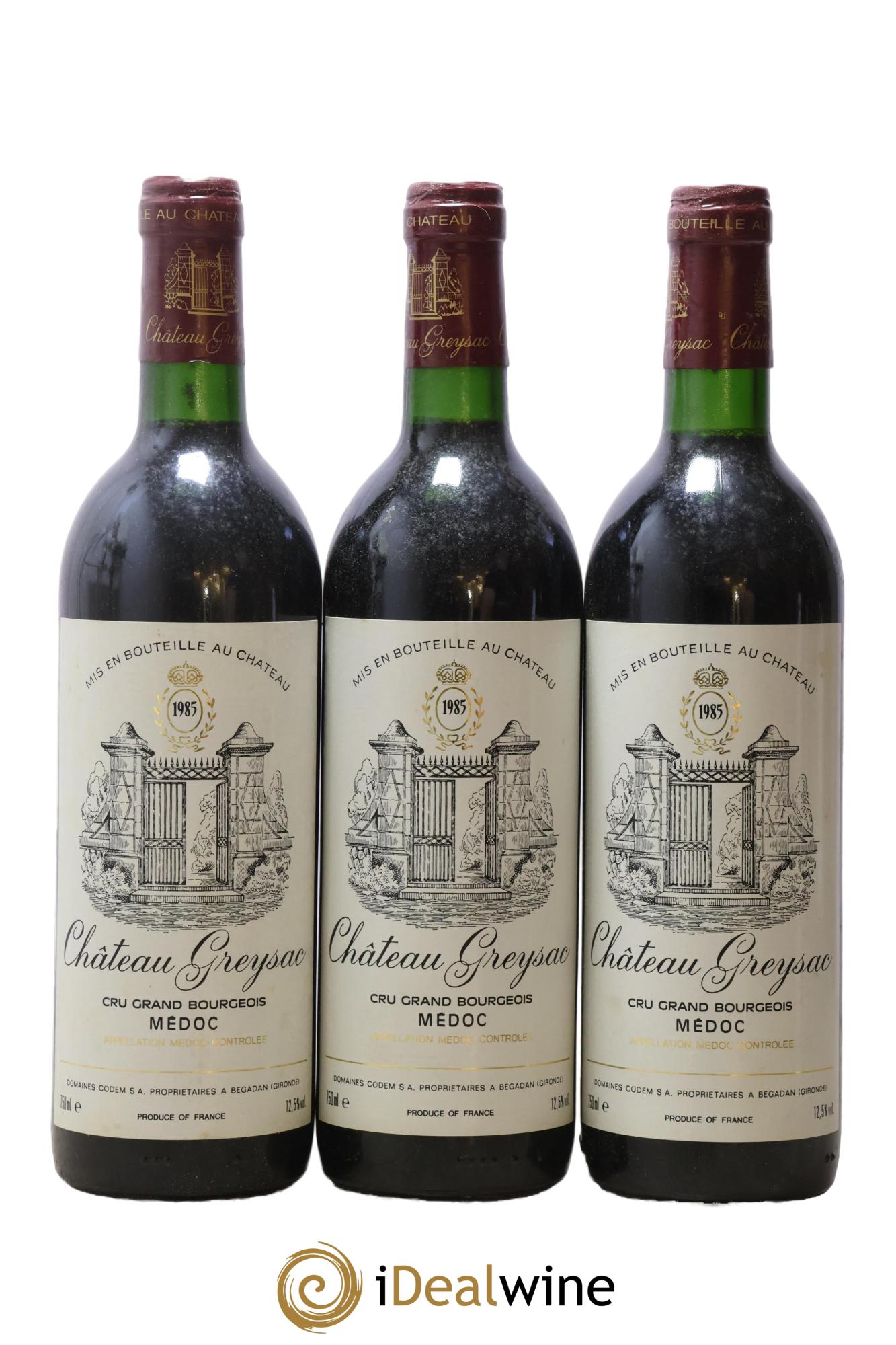 Château Greysac Cru Bourgeois 1985 - Posten von 3 Flaschen - 0