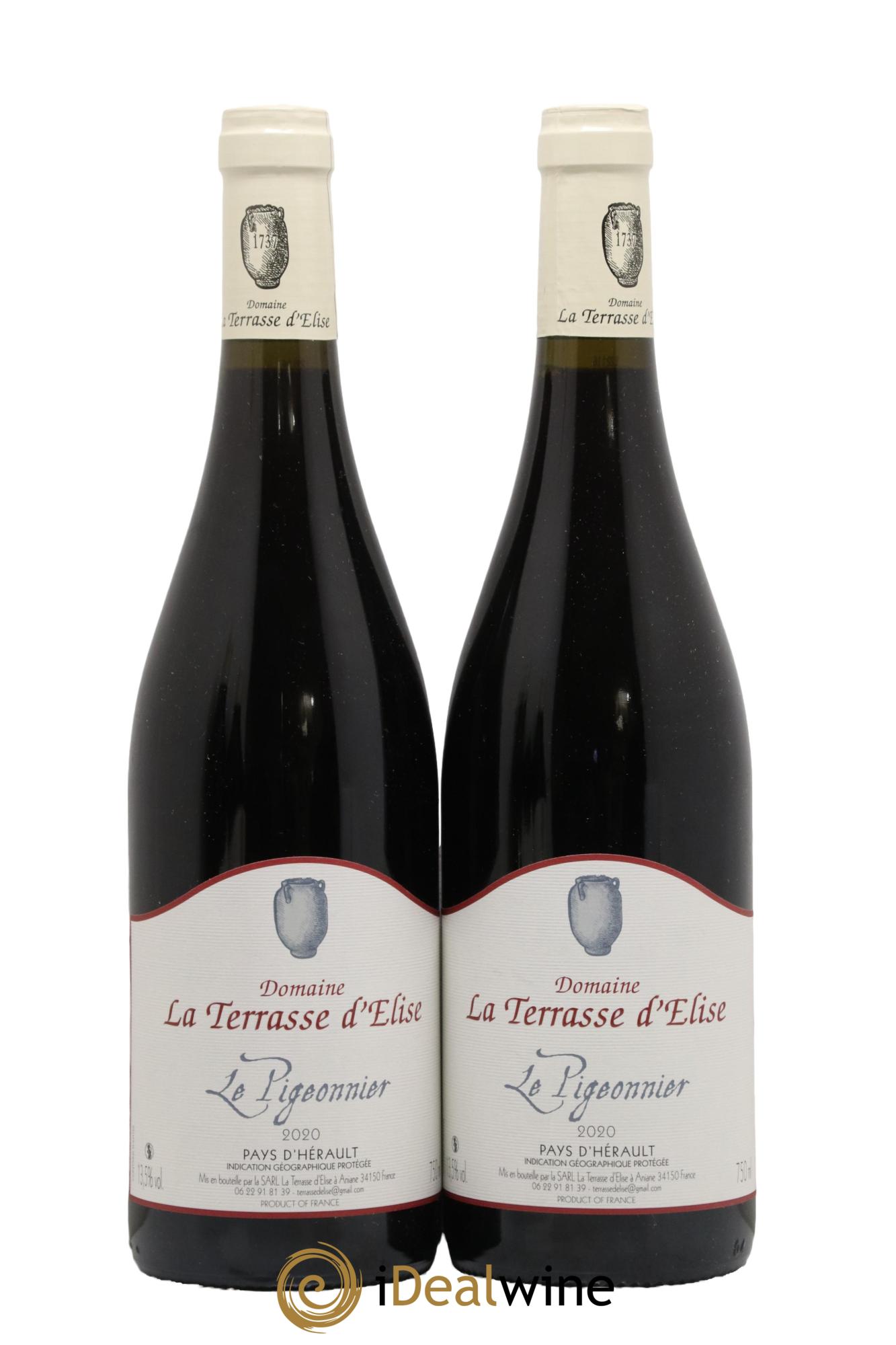 Pays d'Hérault Le Pigeonnier Terrasse d'Elise (Domaine de la) 2020 - Lot de 2 bouteilles - 0
