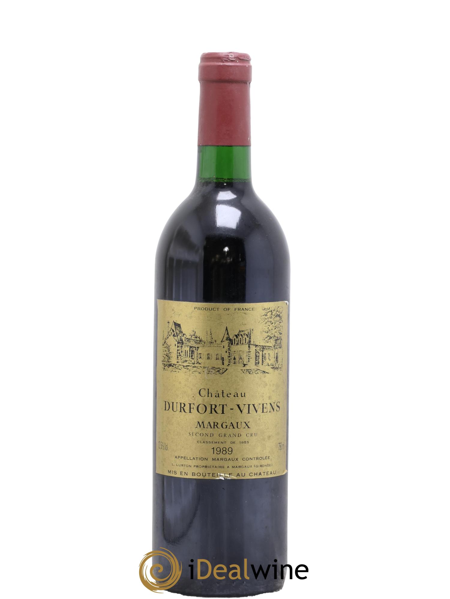 Château Durfort Vivens 2ème Grand Cru Classé 1989 - Lot de 1 bouteille - 0