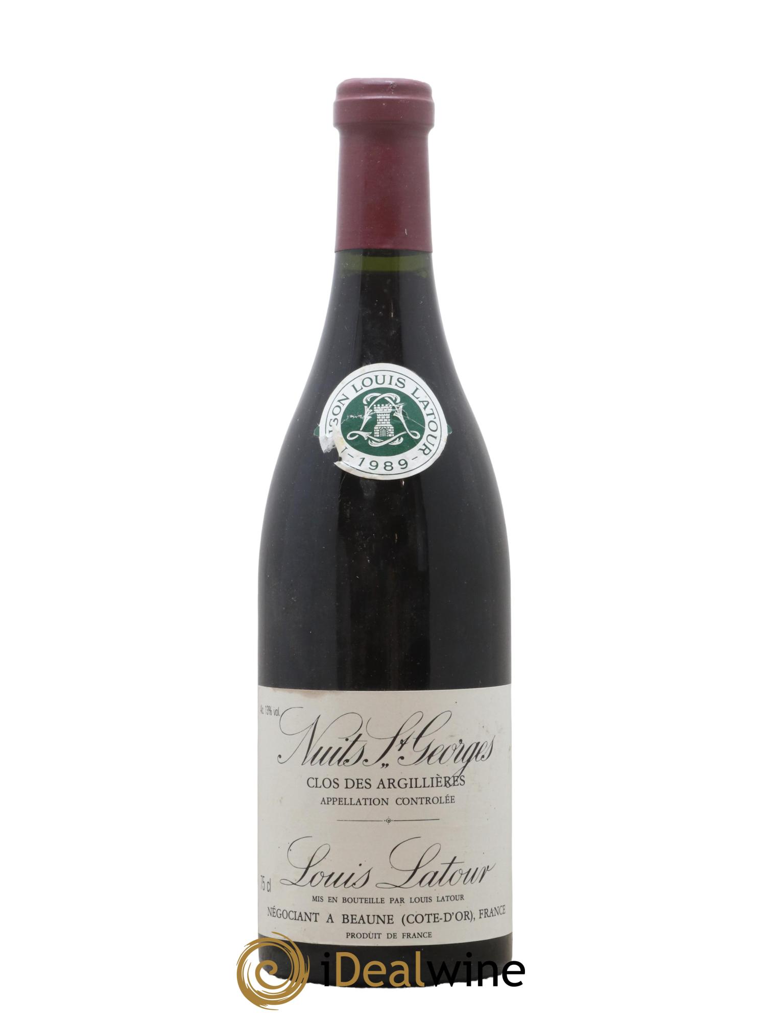 Nuits-Saint-Georges Clos Des Argilieres Maison Louis Latour 1989 - Lot de 1 bouteille - 0