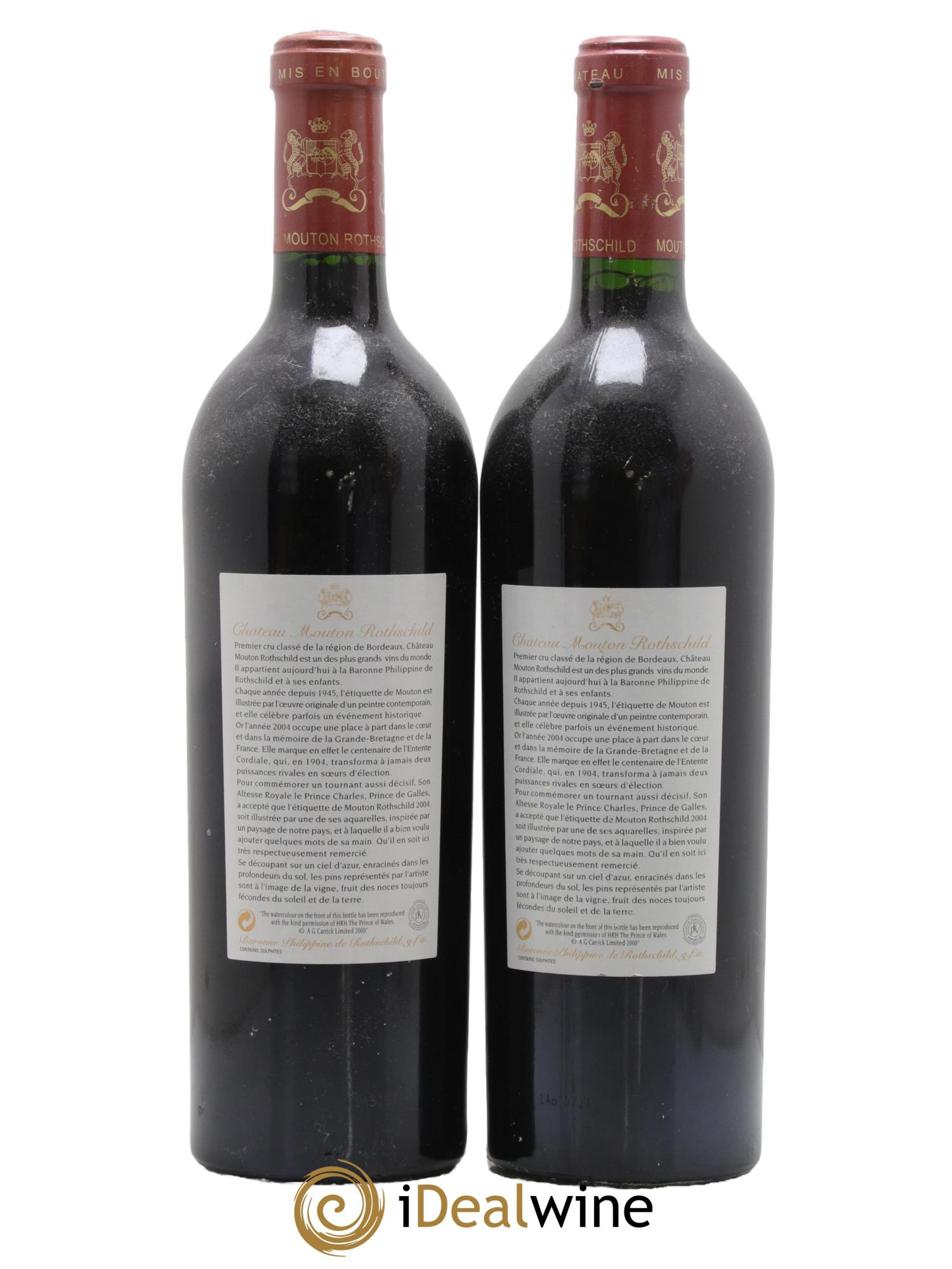 Château Mouton Rothschild 1er Grand Cru Classé 2004 - Lot de 2 bouteilles - 1
