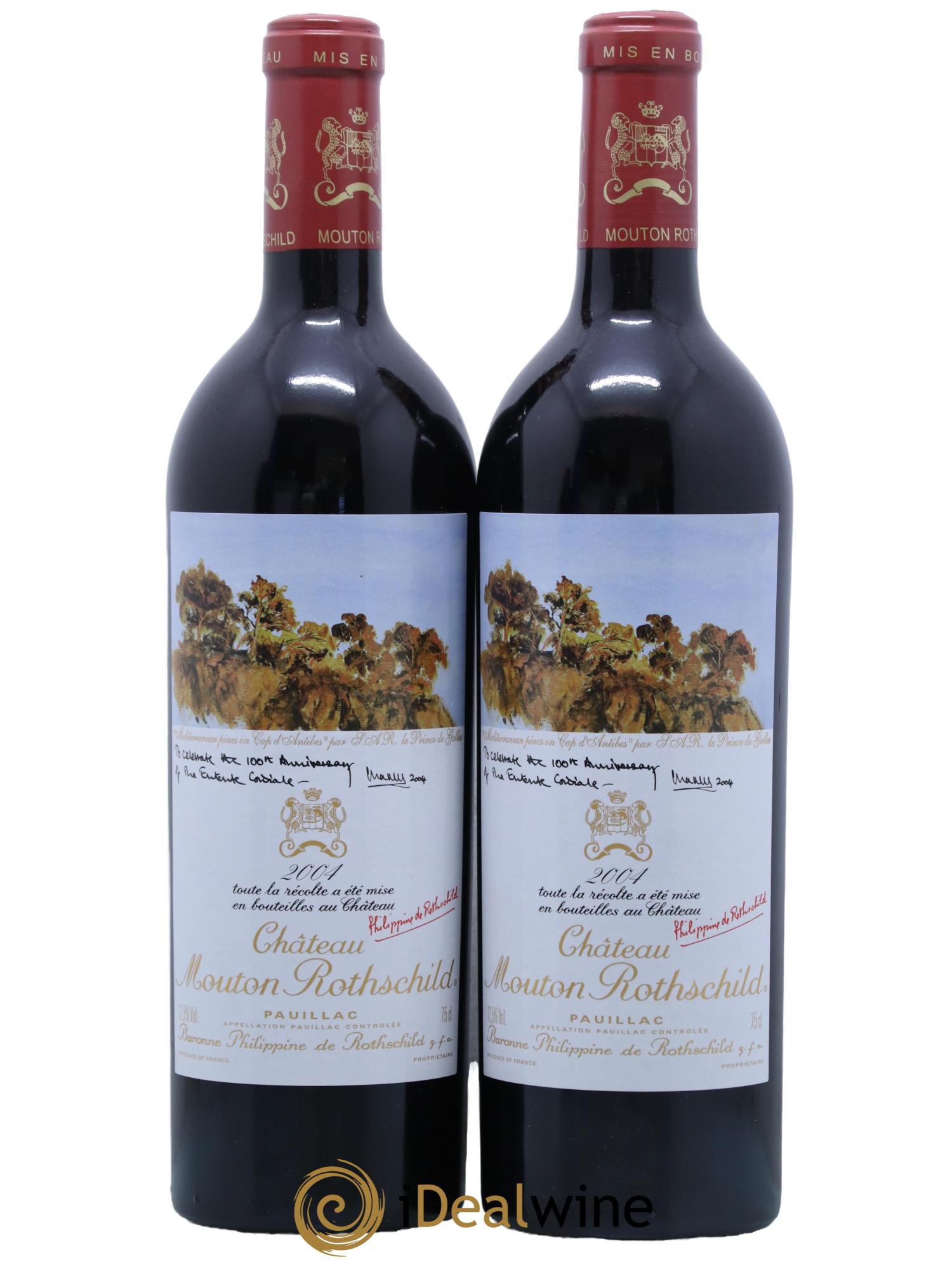 Château Mouton Rothschild 1er Grand Cru Classé 2004 - Lot de 2 bouteilles - 0