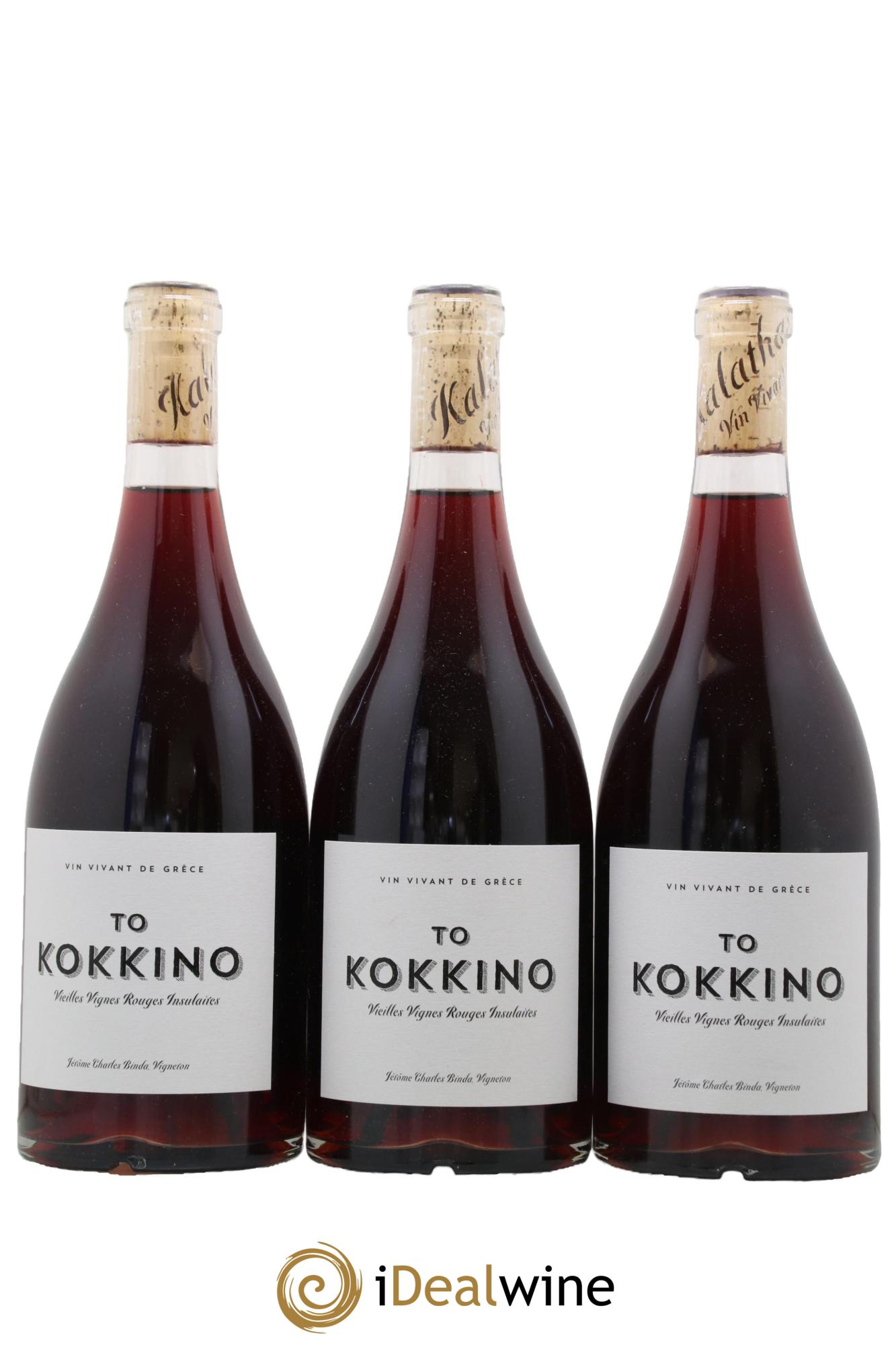 Divers Grèce Kokkino Vieilles Vignes Rouges Insulaires Jérome Charles Binda - Lot de 3 bouteilles - 0
