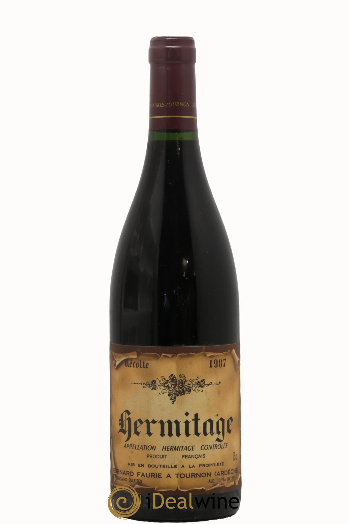 Hermitage Bernard Faurie 1987 - Lot de 1 bouteille - 0