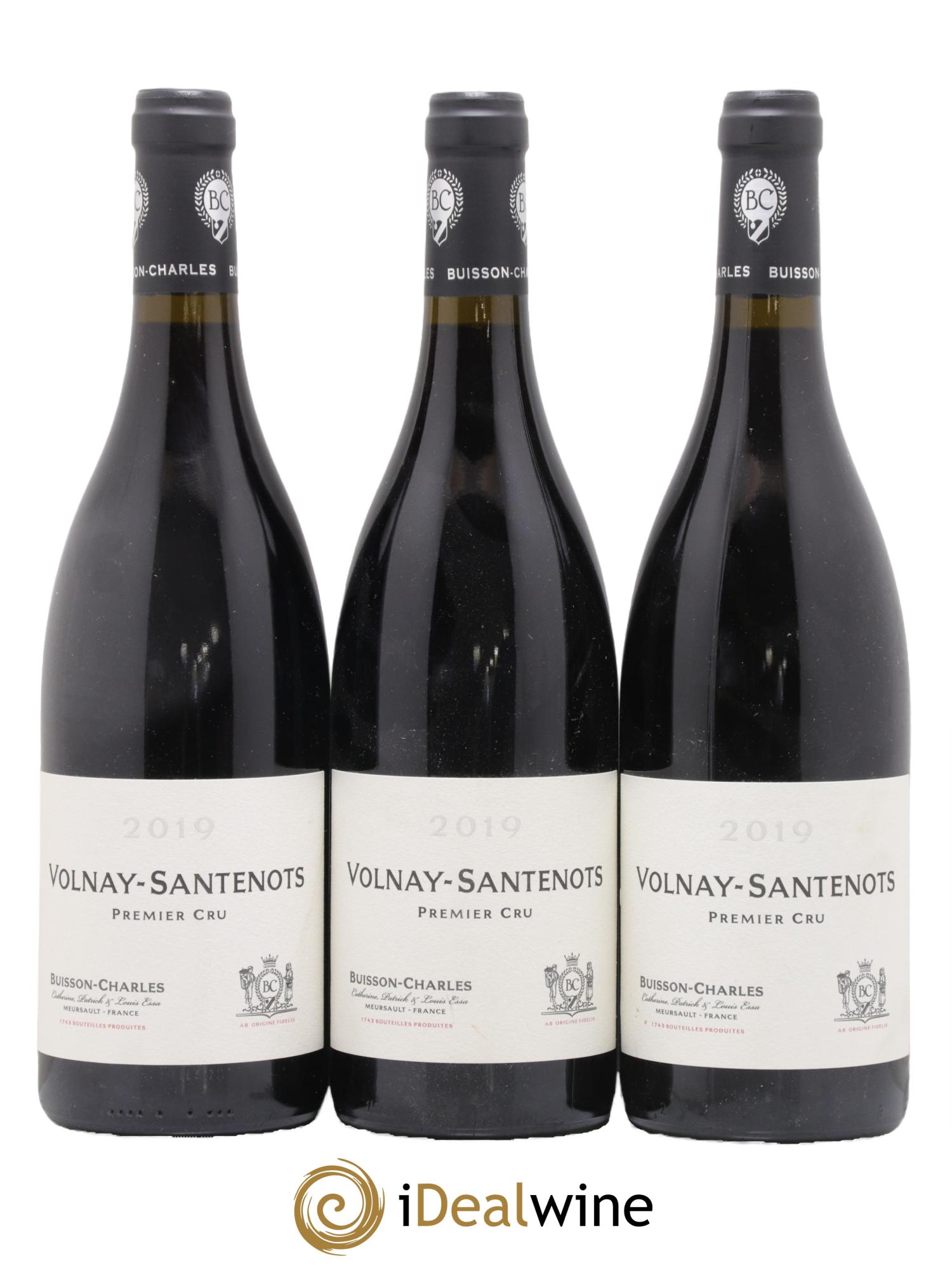 Volnay 1er Cru Santenots Buisson-Charles (Domaine) 2019 - Lot de 3 bouteilles - 0