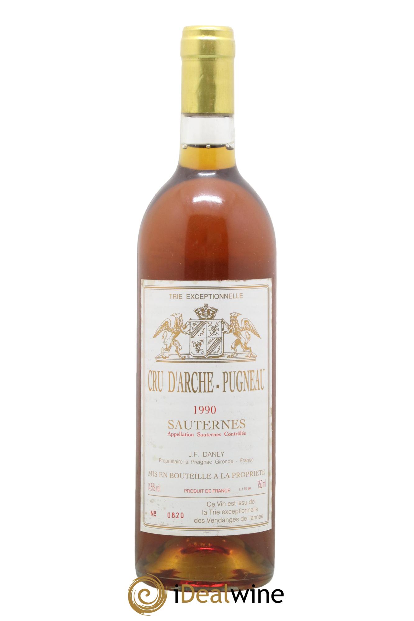 Sauternes Trie Exceptionnelle Cru d'Arche-Pugneau 1990 - Lot de 1 bouteille - 0