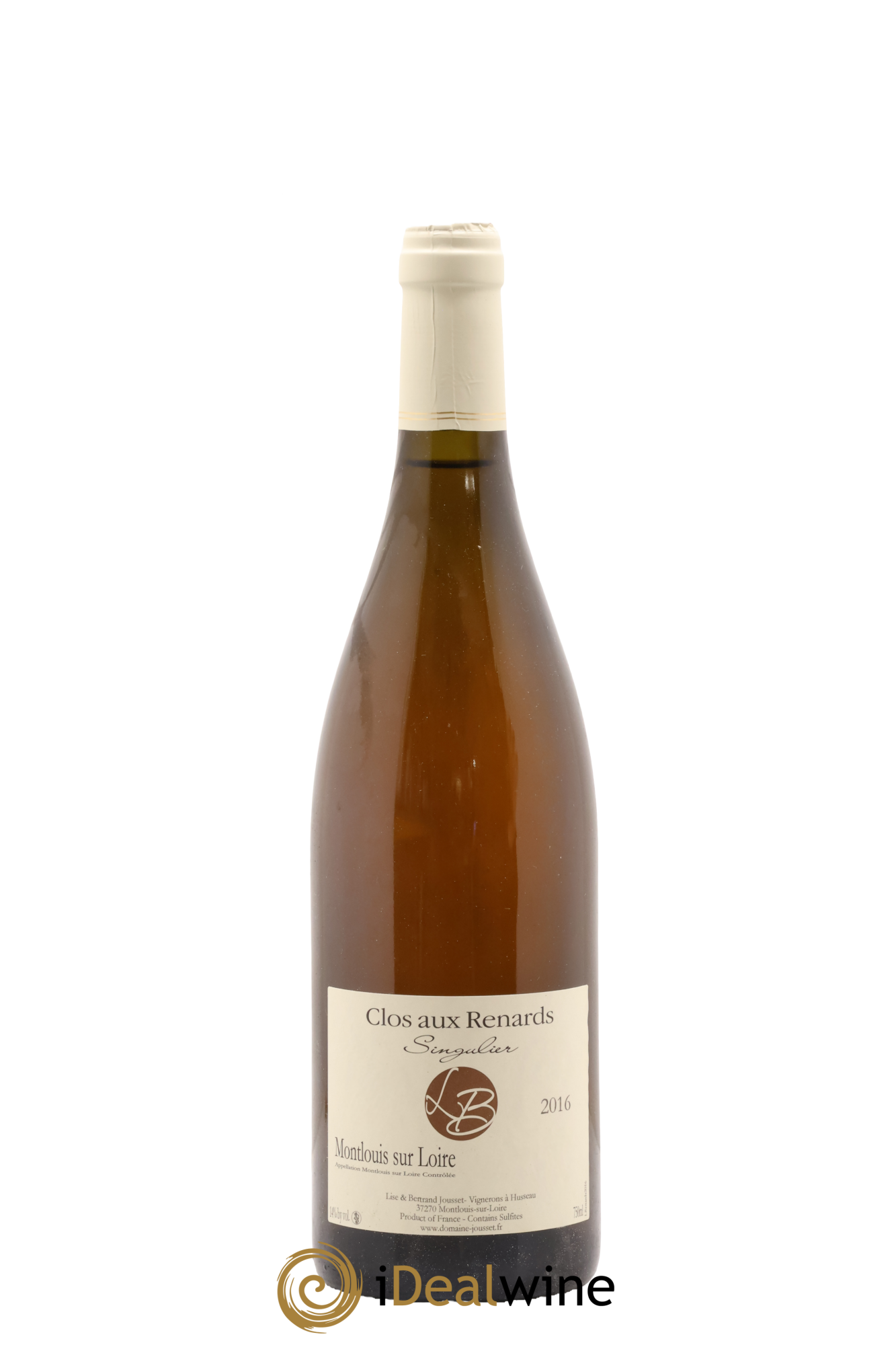 Montlouis-sur-Loire Clos aux Renards Singulier Lise et Bertrand Jousset 2016 - Lot of 1 bottle - 0