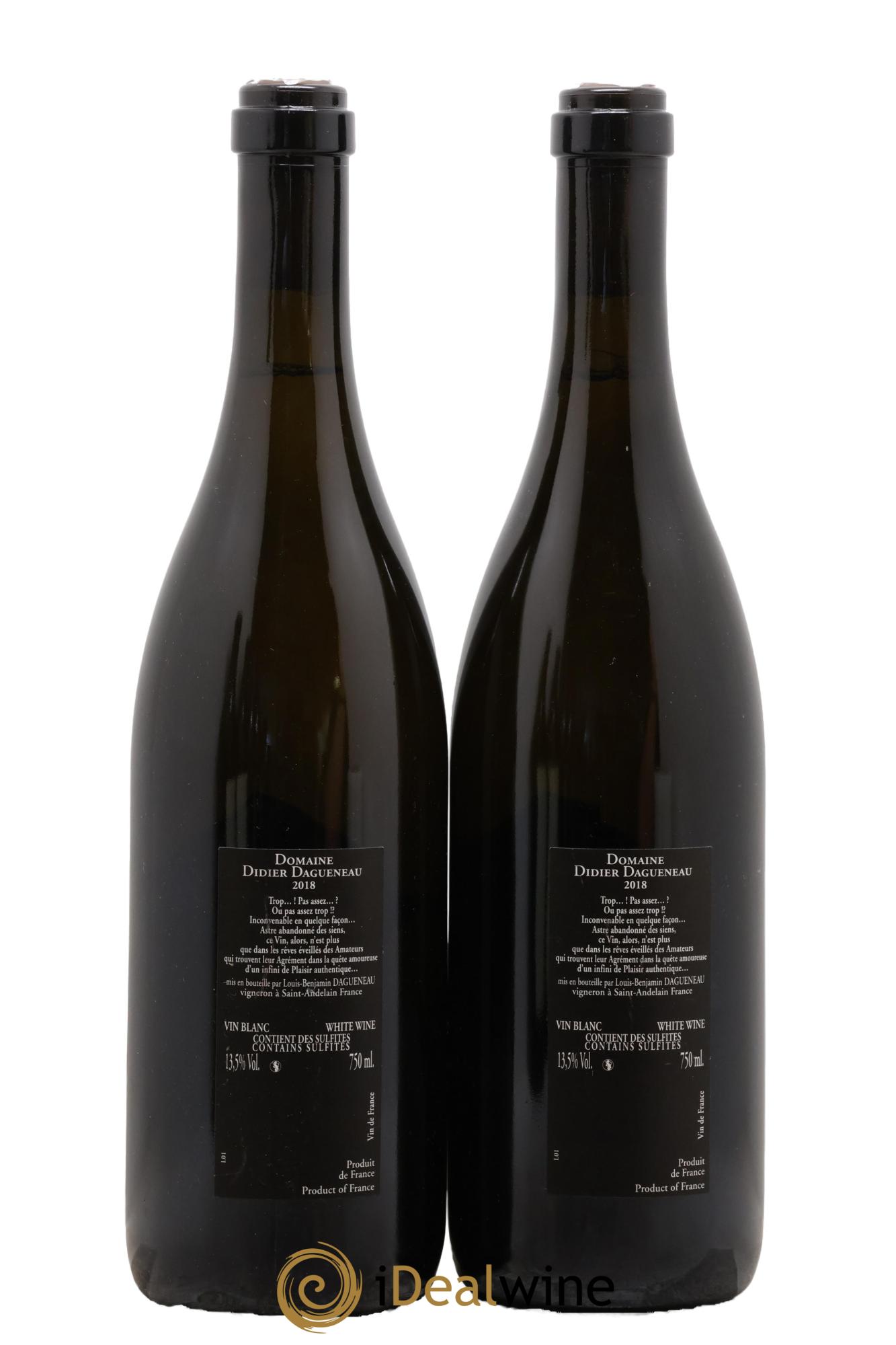 Vin de France (anciennement Pouilly-Fumé) Silex Dagueneau (Domaine Didier - Louis-Benjamin) 2018 - Lot de 2 bouteilles - 1