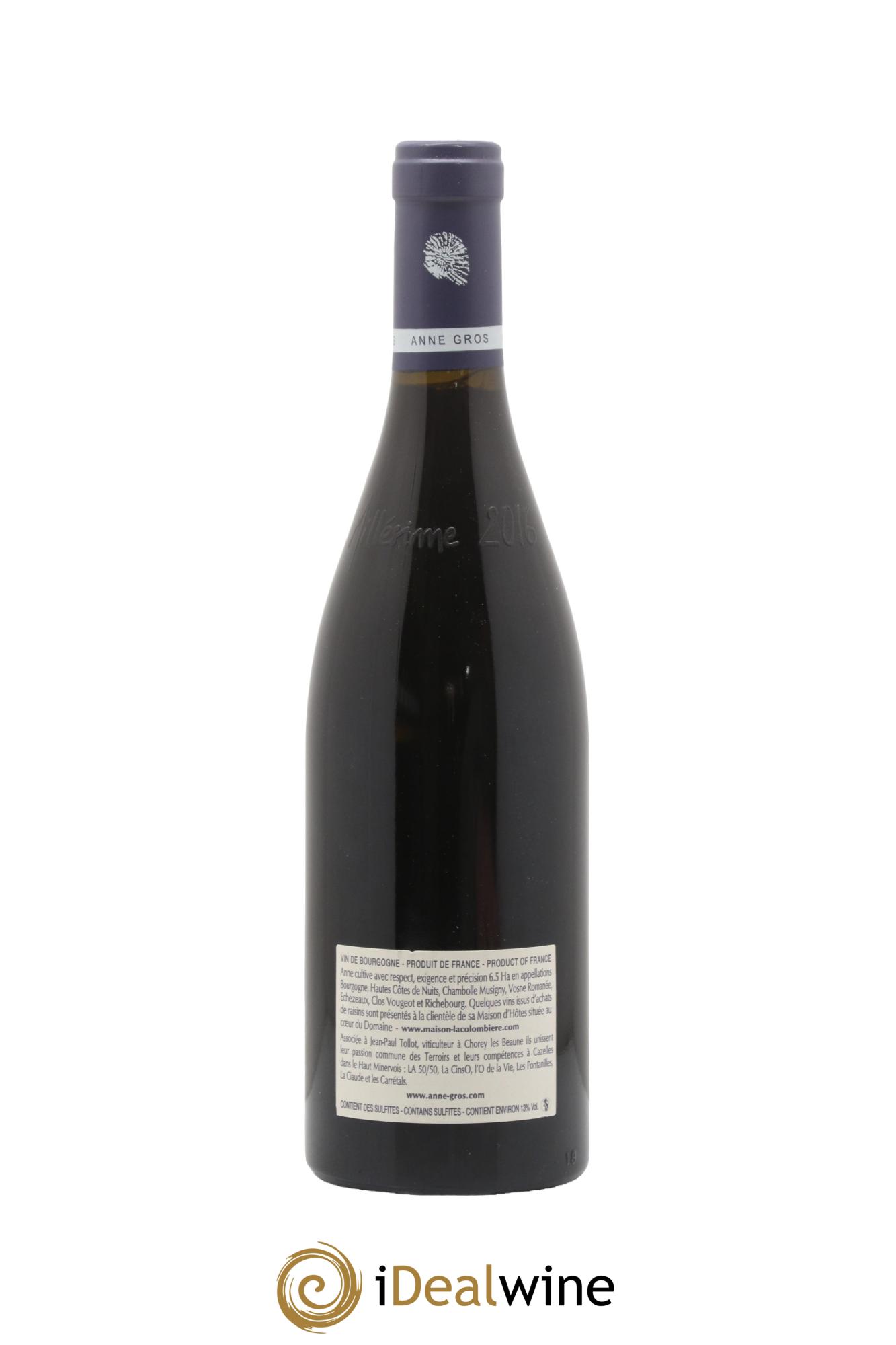 Clos de Vougeot Grand Cru Le Grand Maupertui Anne Gros 2016 - Lot de 1 bouteille - 1
