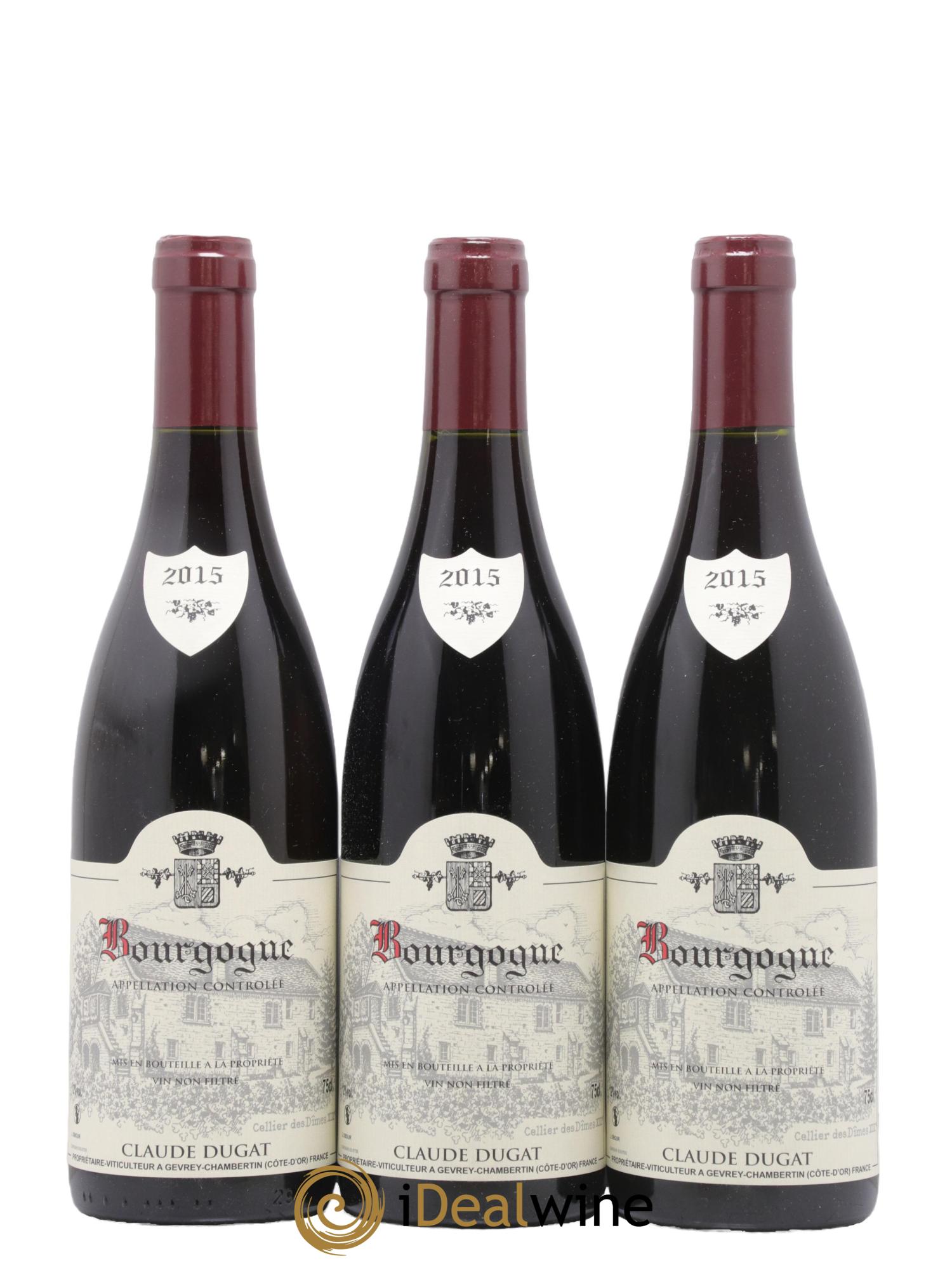Bourgogne Claude Dugat 2015 - Lot de 3 bouteilles - 0