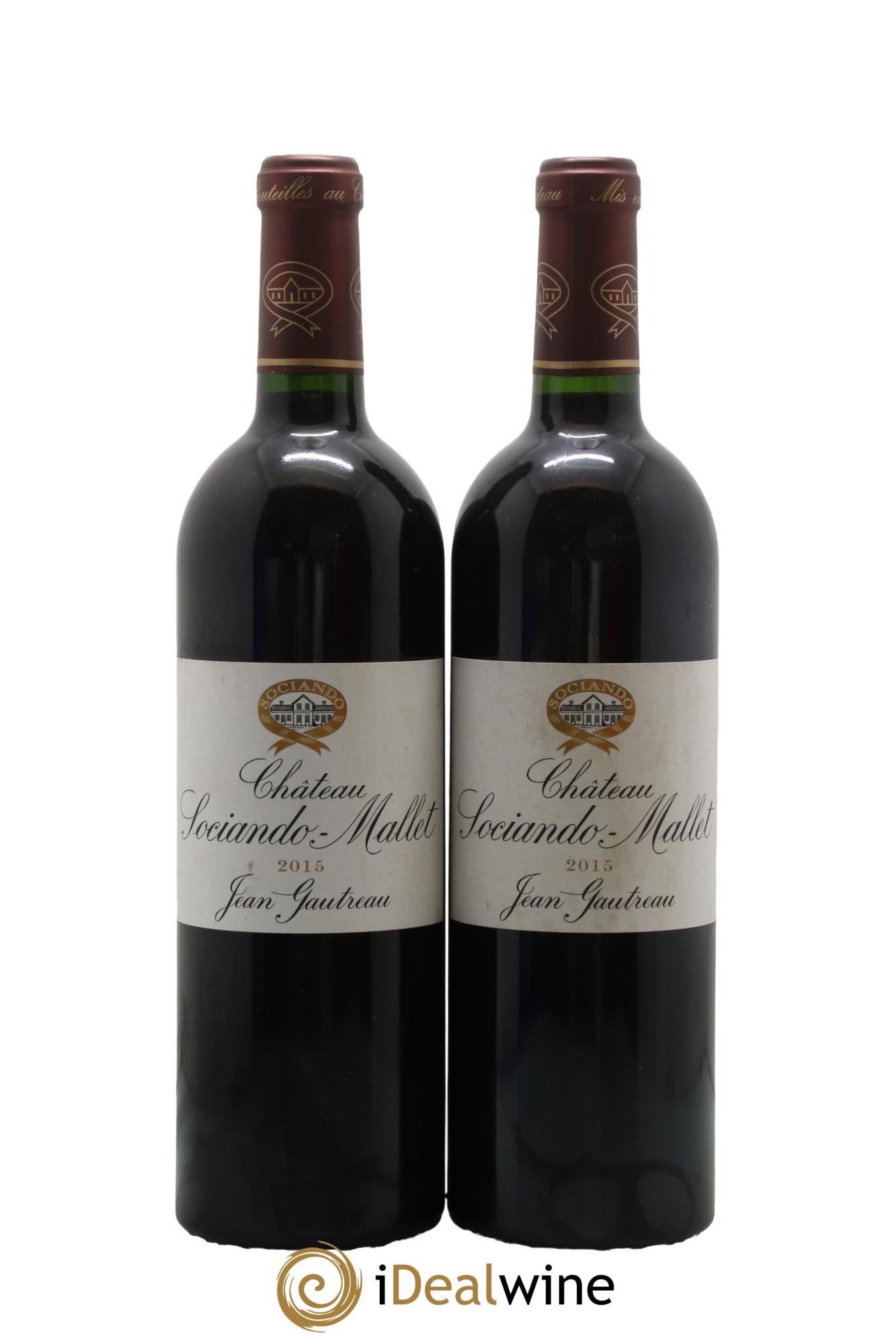 Château Sociando Mallet 2015 - Lotto di 2 bottiglie - 0