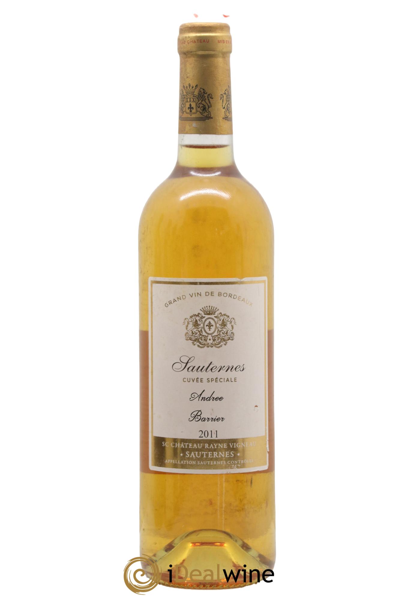 Sauternes Cuvée Spéciale Andrée Barrier Château de Rayne Vigneau 2011 - Posten von 1 Flasche - 0